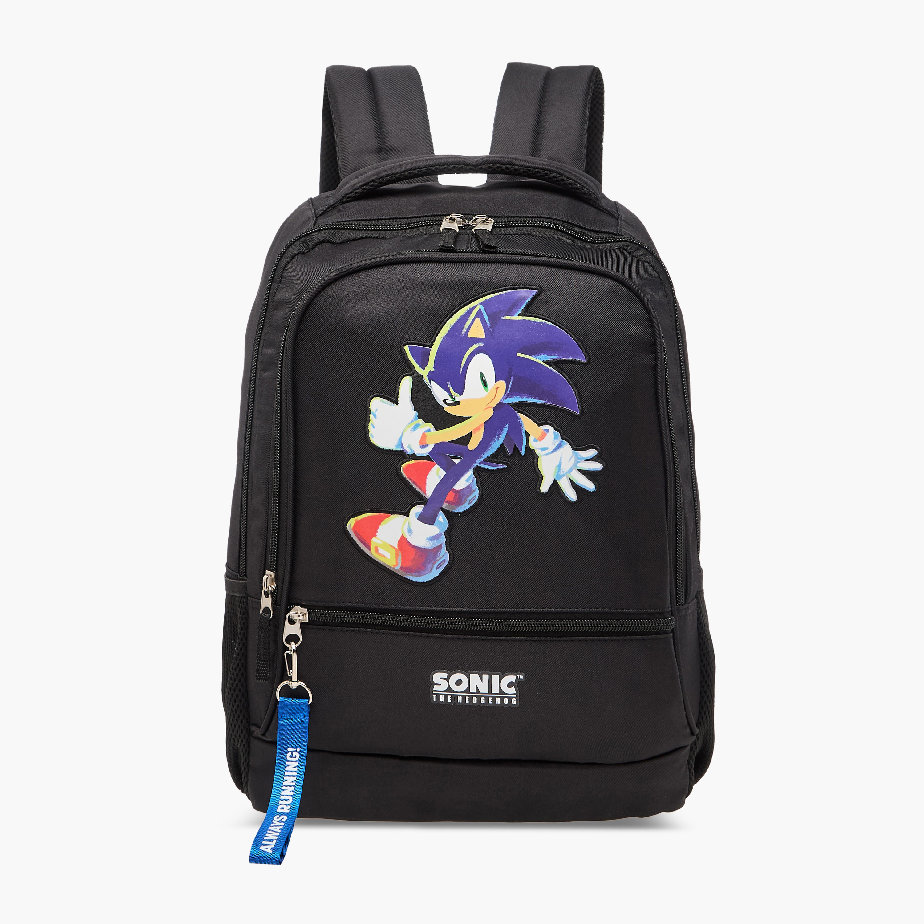 Sonic the Hedgehog Print Backpack with Adjustable Straps and Zip Closure - 18 inches-school-bagsandbackpacks-backpacks-image-1