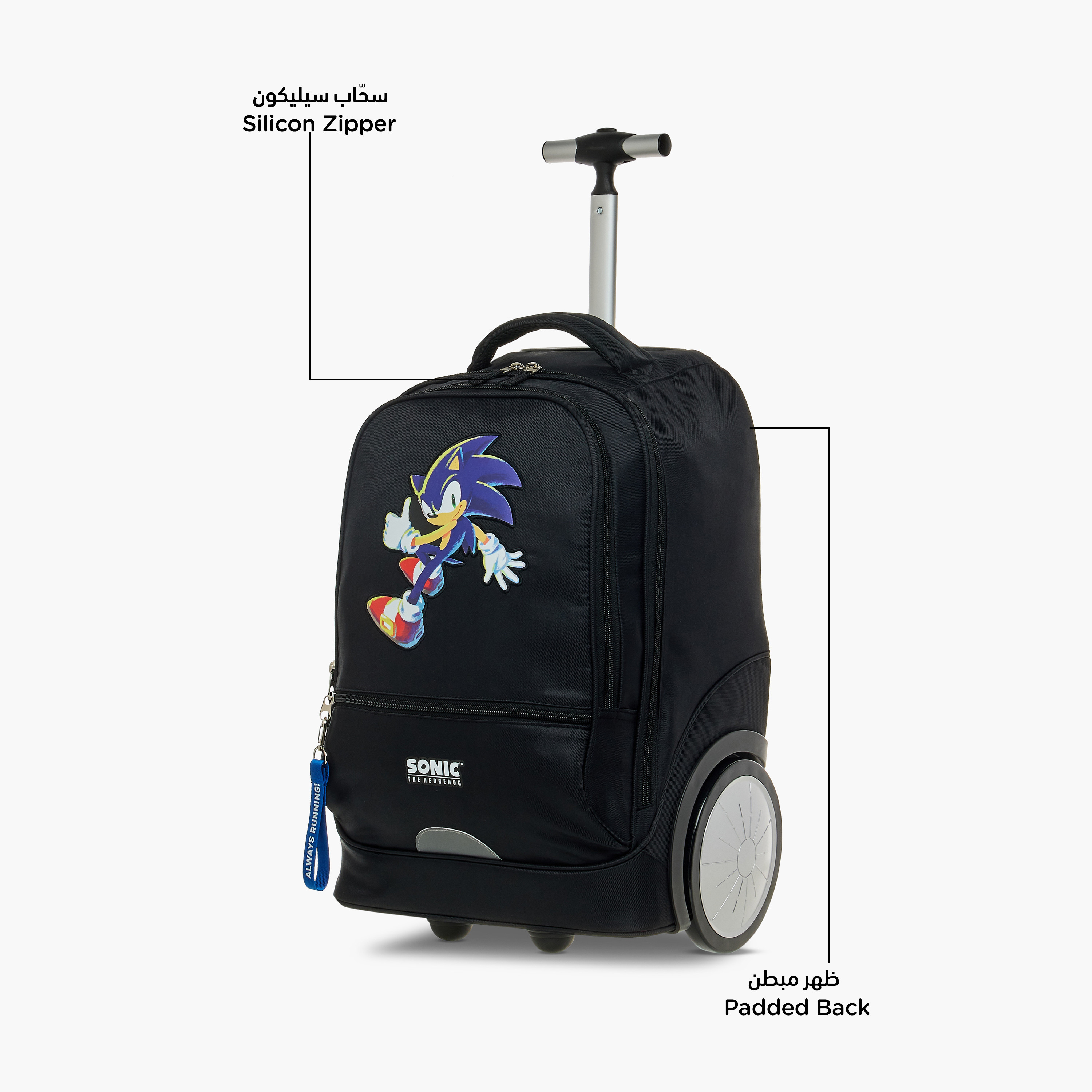 شنطة ترولي بمقبض قابل للسحب وطبعات سونيك ذا هيدجهوج - 18 بوصة-school-bagsandbackpacks-trolleybags-image-7