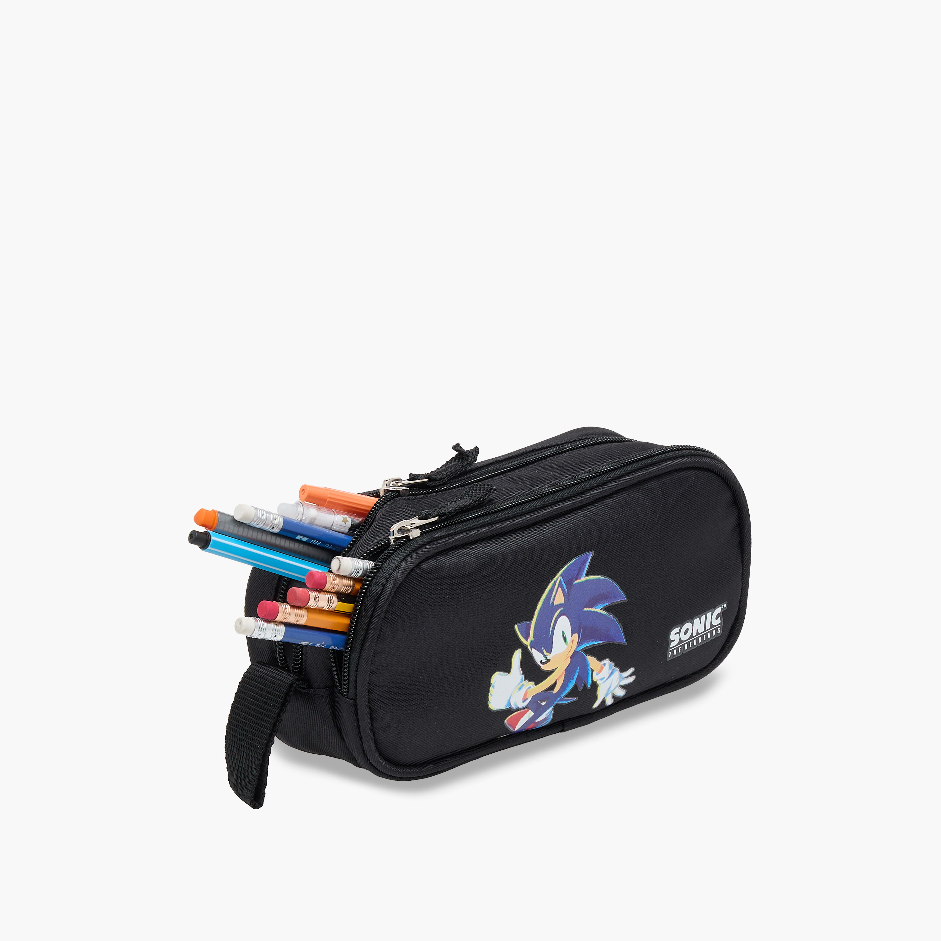 Sonic The Hedgehog Print Pencil Pouch with Zip Closure-school-stationery-pencilcases-image-7