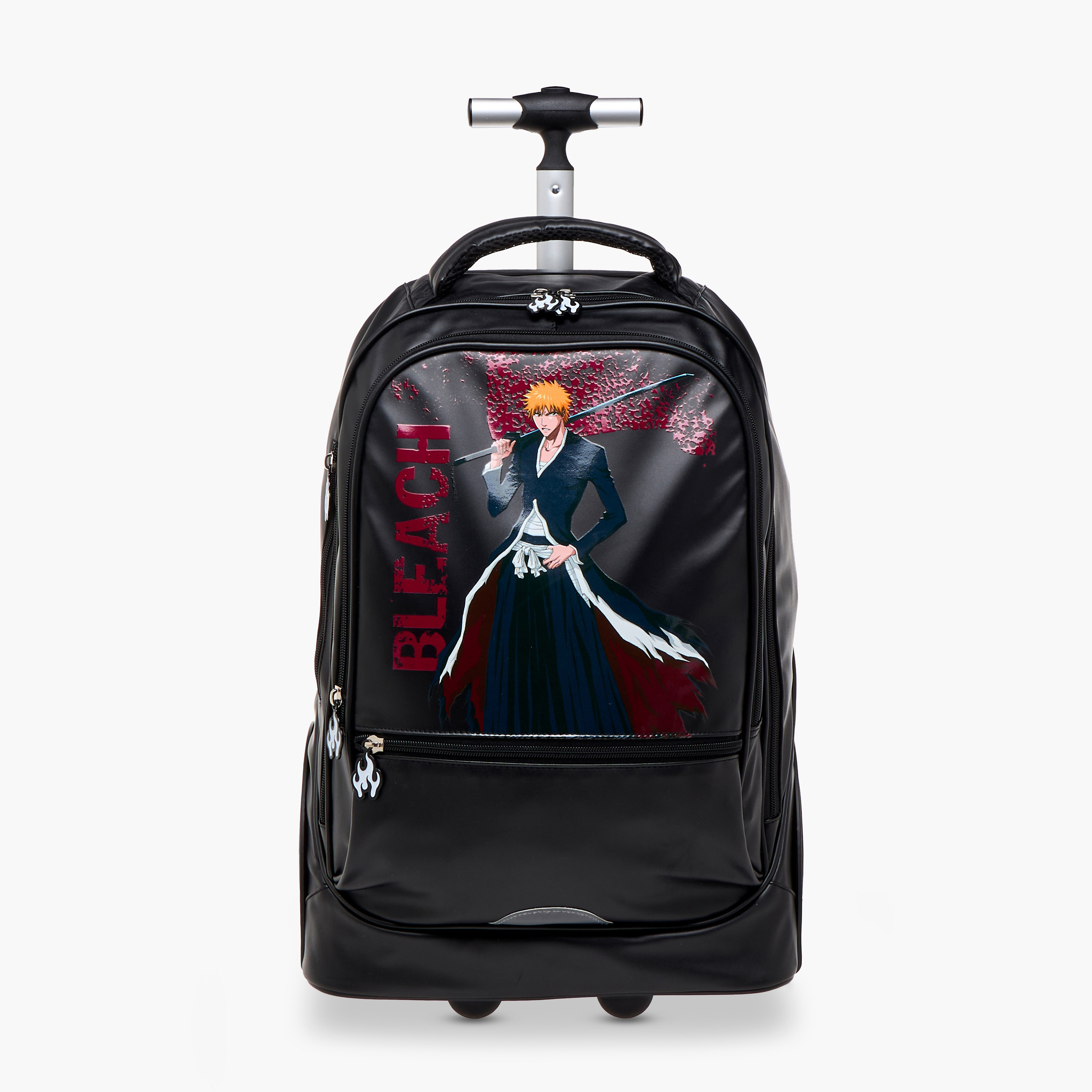 TV Tokyo Anime Print Trolley Bag with Retractable Handle - 18 inches-school-bagsandbackpacks-trolleybags-image-2