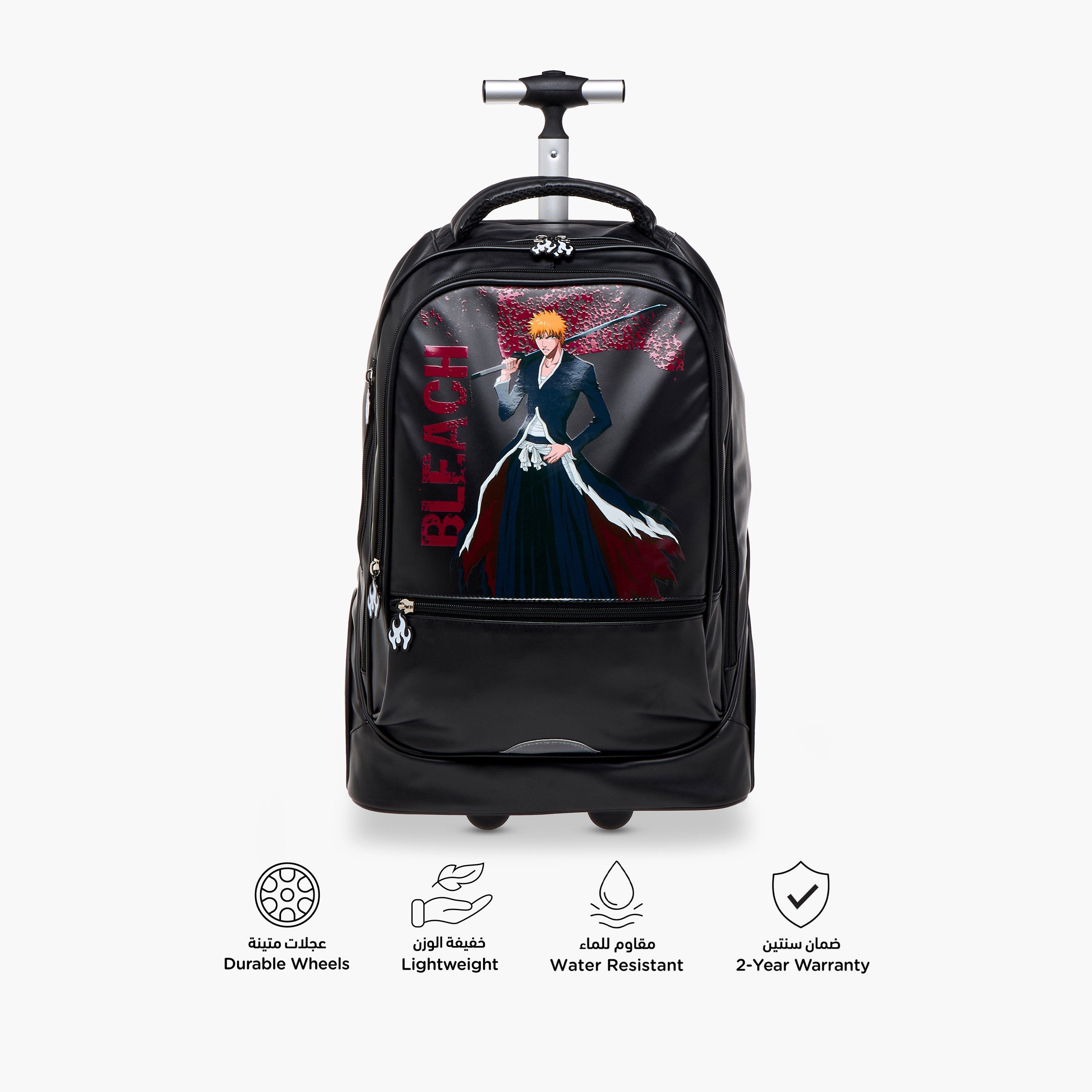 TV Tokyo Anime Print Trolley Bag with Retractable Handle - 18 inches-school-bagsandbackpacks-trolleybags-image-5
