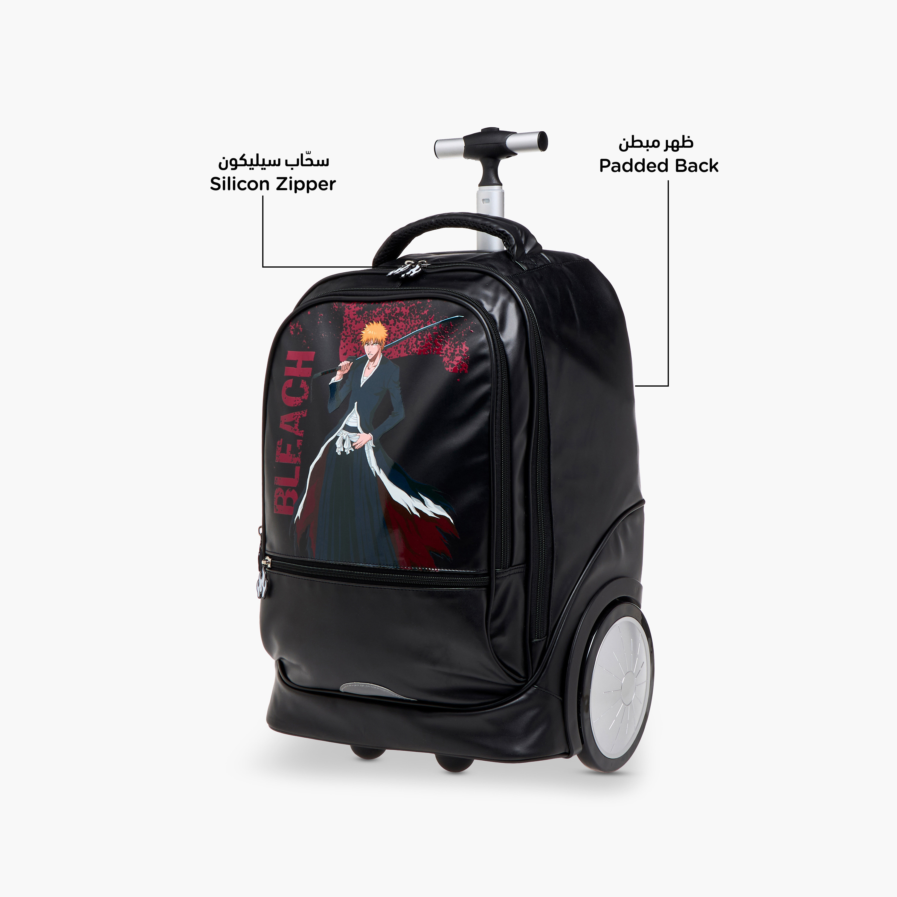 TV Tokyo Anime Print Trolley Bag with Retractable Handle - 18 inches-school-bagsandbackpacks-trolleybags-image-7