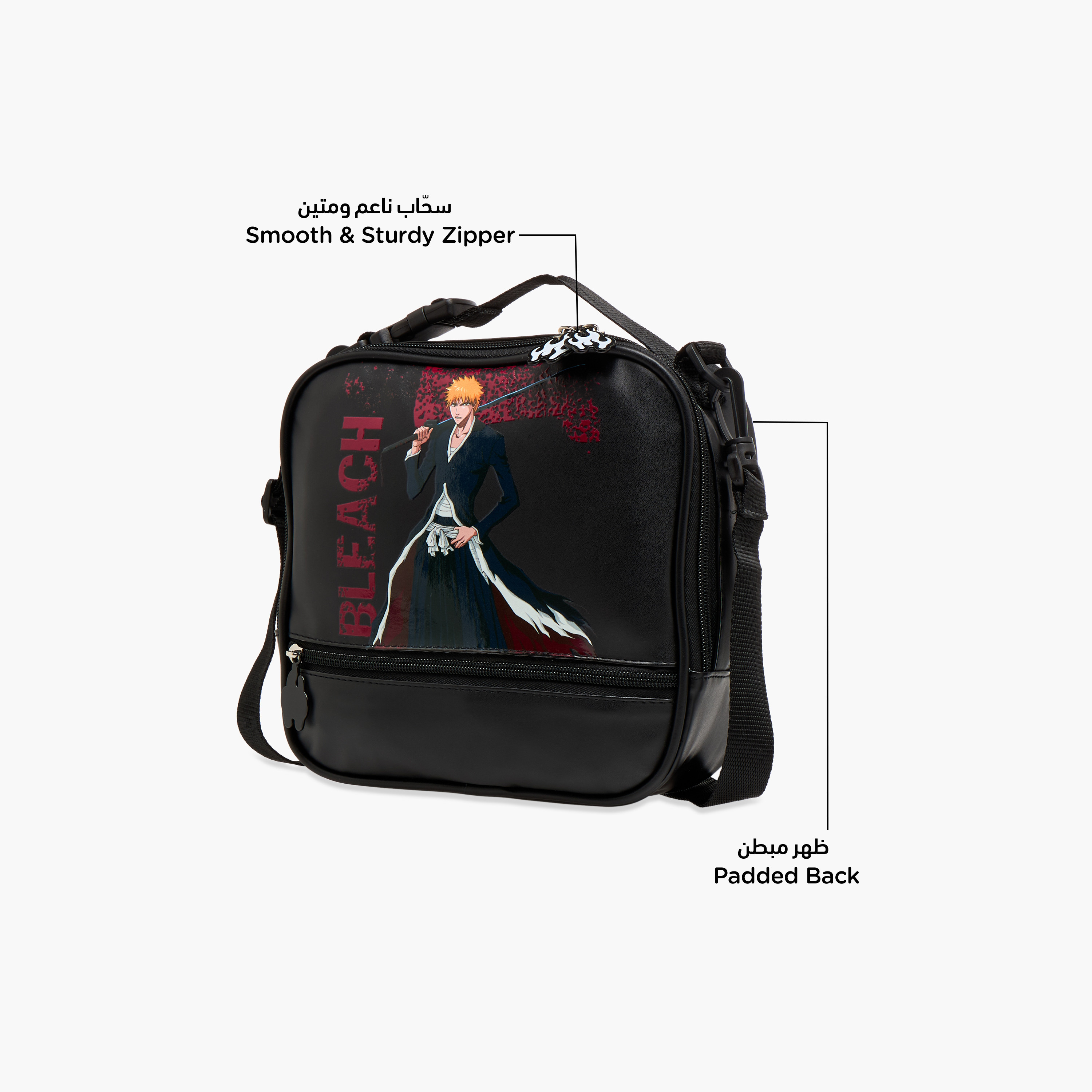 TV Tokyo Bleach Anime Print Lunch Bag with Zip Closure-school-lunchessentials-lunchbags-image-6