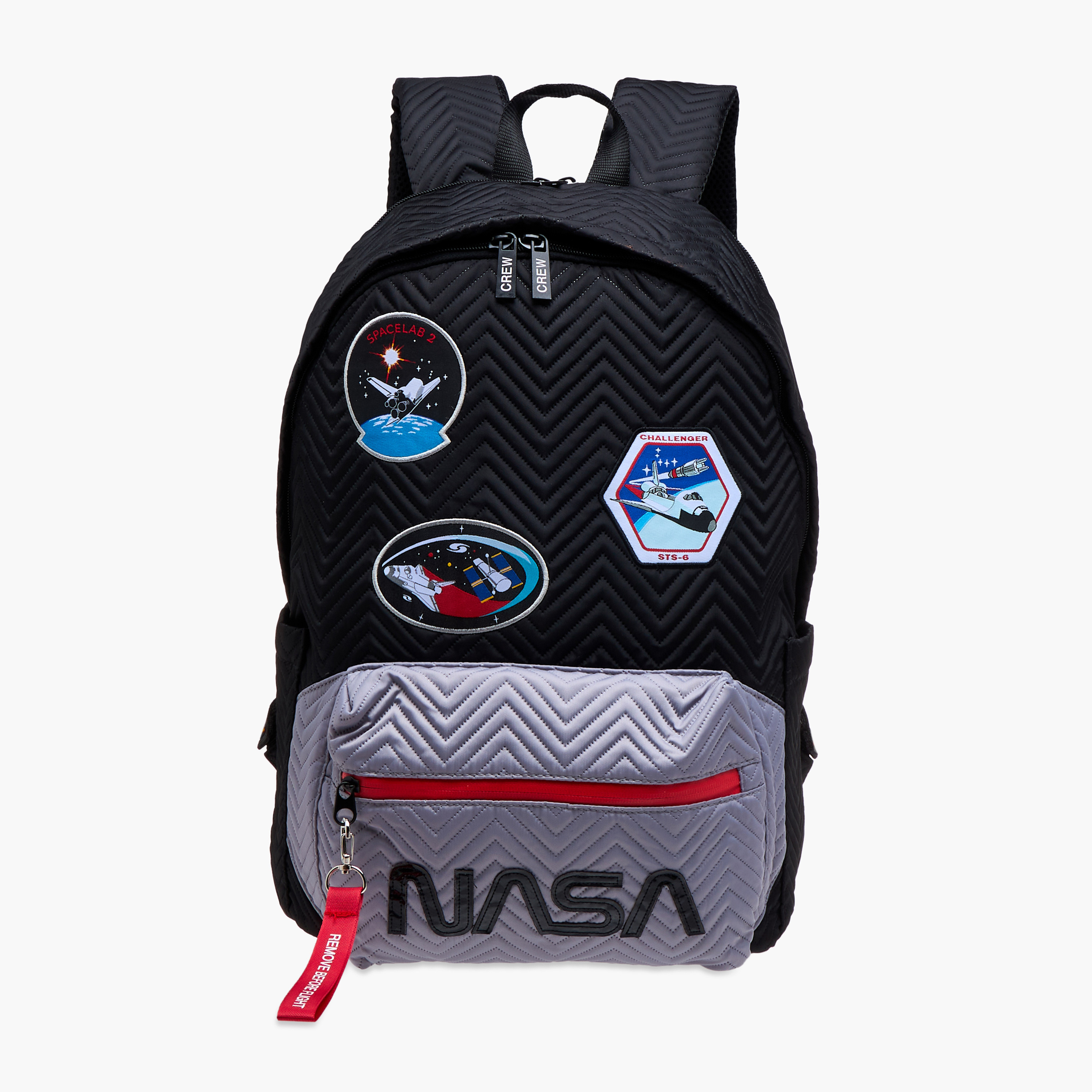 NASA Textured Backpack with Adjustable Straps and Zip Closure - 18 inches-school-bagsandbackpacks-backpacks-image-1