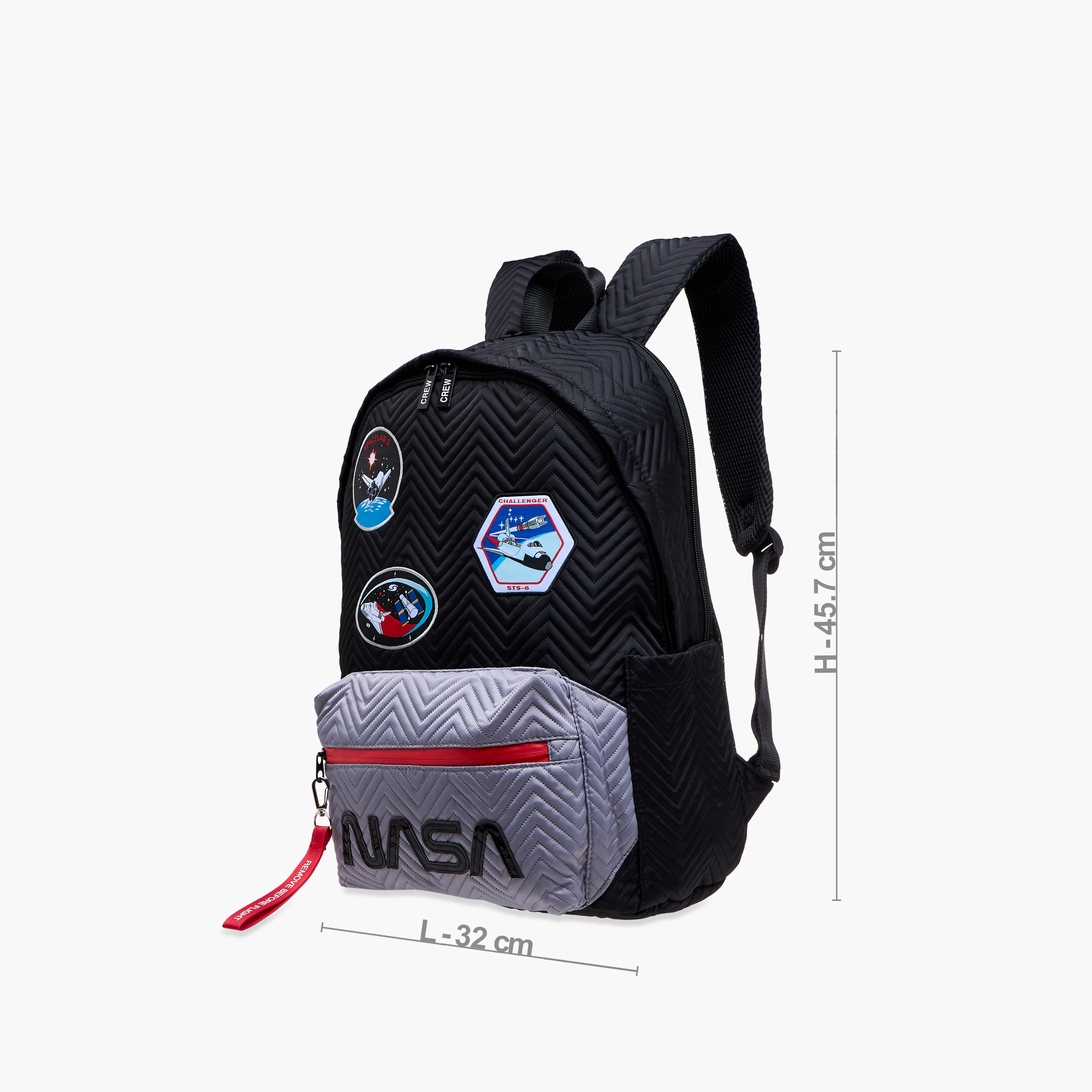 NASA Textured Backpack with Adjustable Straps and Zip Closure - 18 inches-school-bagsandbackpacks-backpacks-image-4