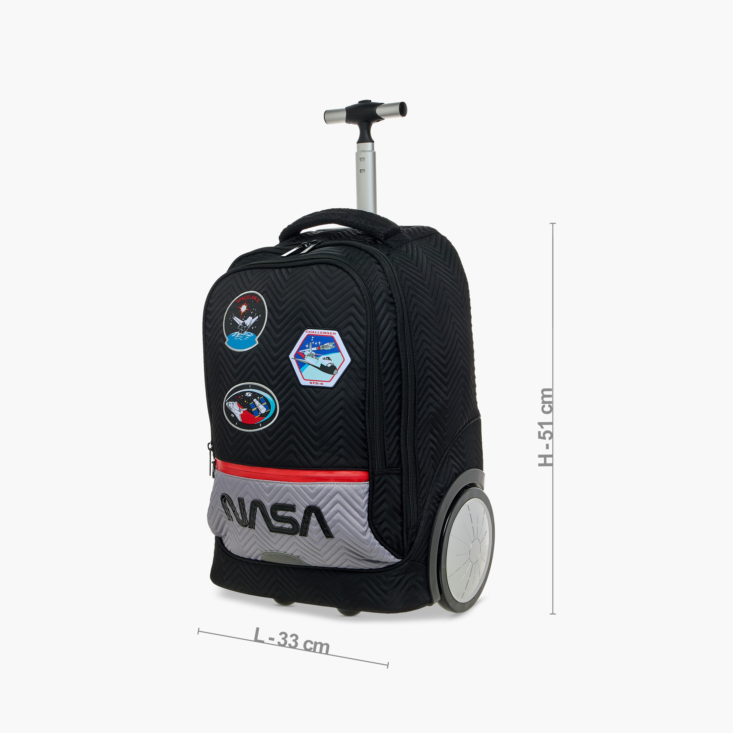 NASA Printed Trolley Backpack with Retractable Handle - 18 inches-school-bagsandbackpacks-trolleybags-image-3