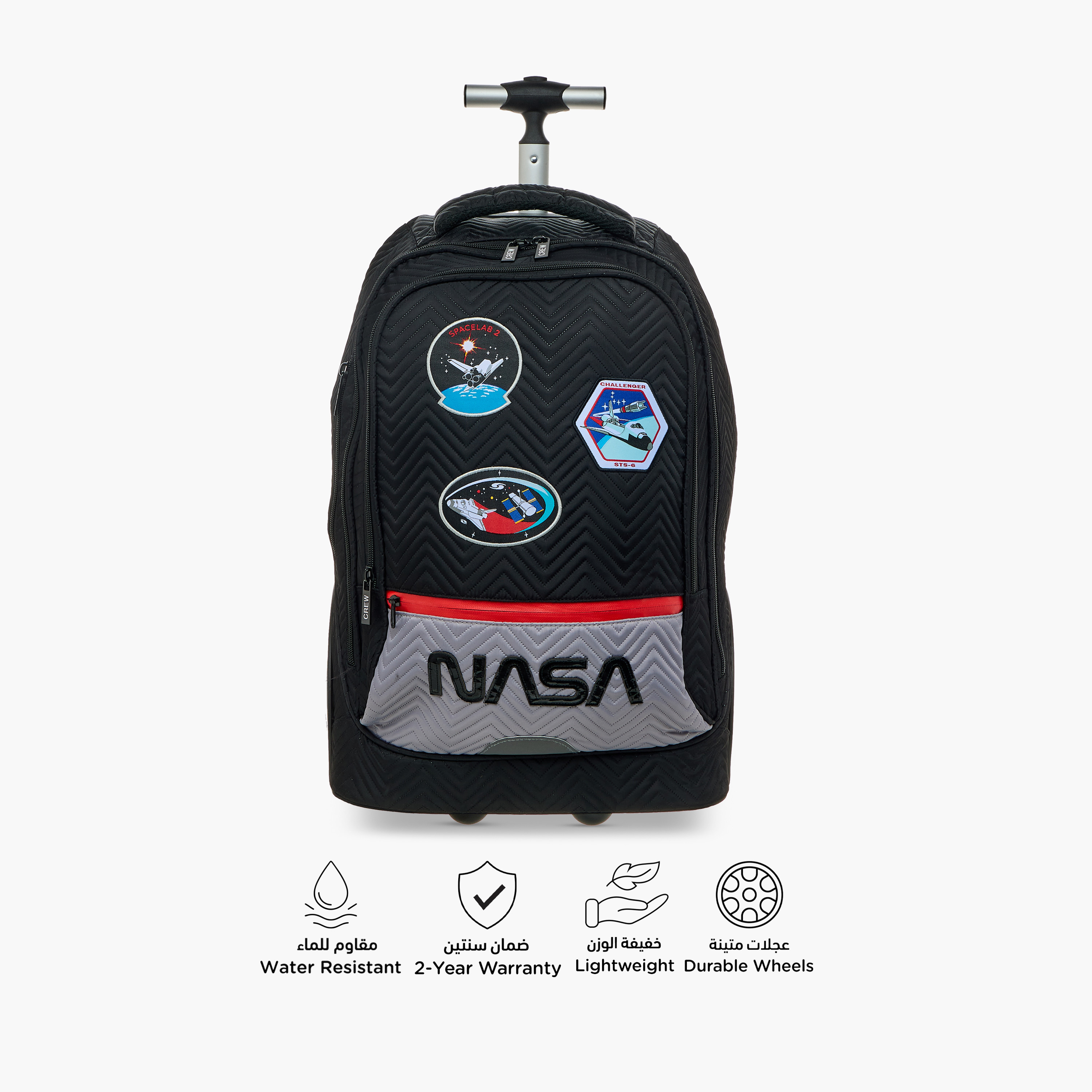 NASA Printed Trolley Backpack with Retractable Handle - 18 inches-school-bagsandbackpacks-trolleybags-image-5
