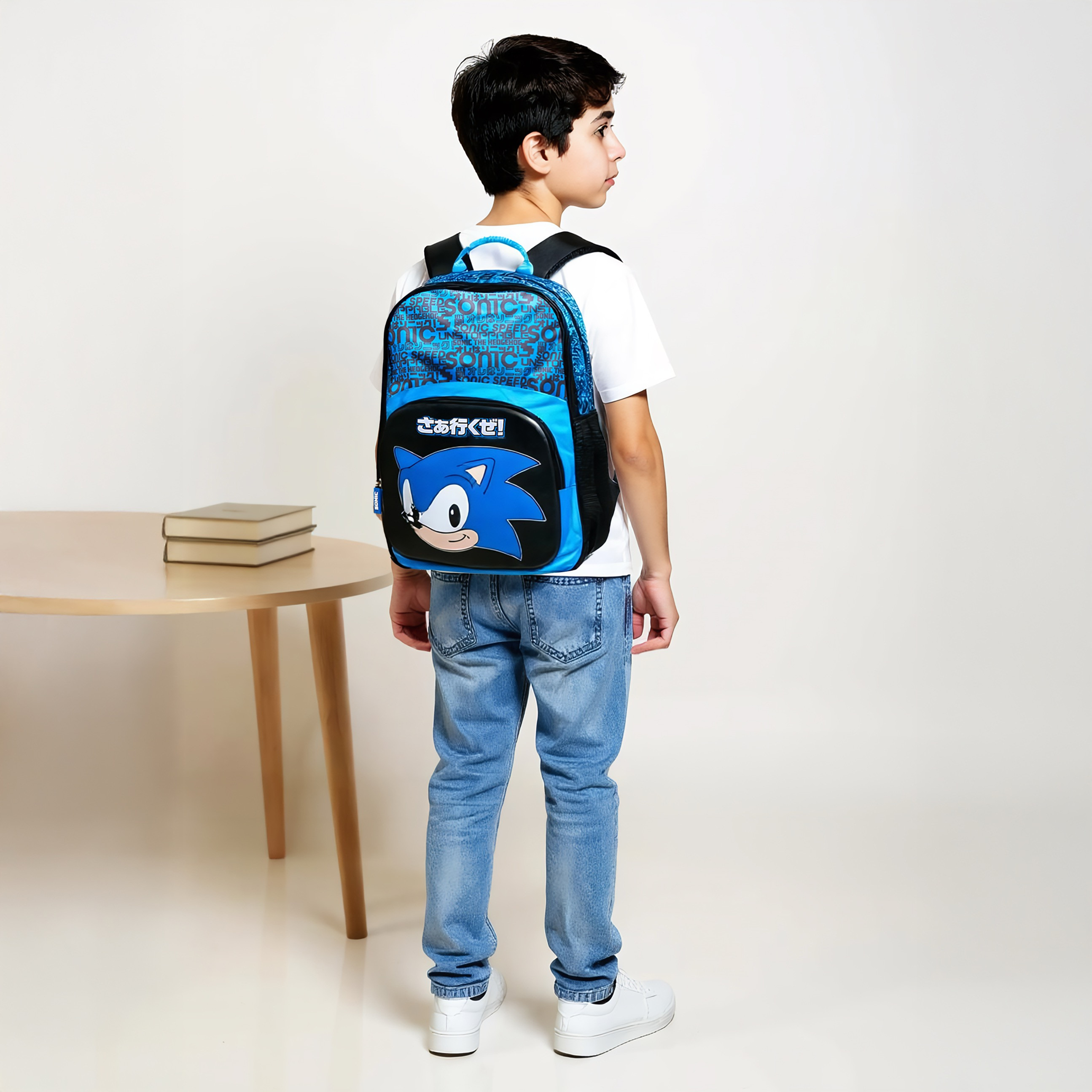 Sonic Printed Backpack with Adjustable Straps and Zip Closure - 18 inches-school-bagsandbackpacks-backpacks-image-2
