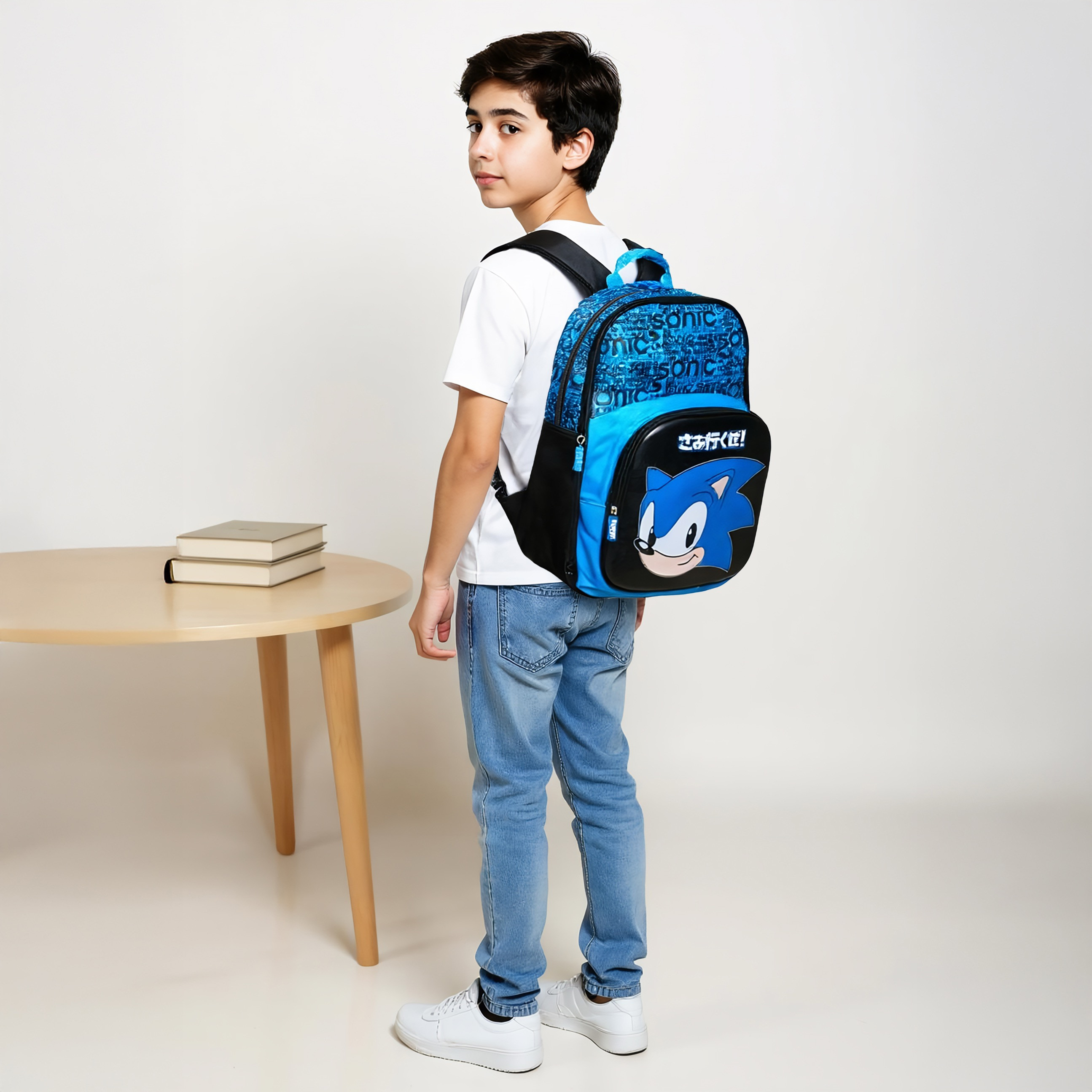 Sonic Printed Backpack with Adjustable Straps and Zip Closure - 18 inches-school-bagsandbackpacks-backpacks-image-3