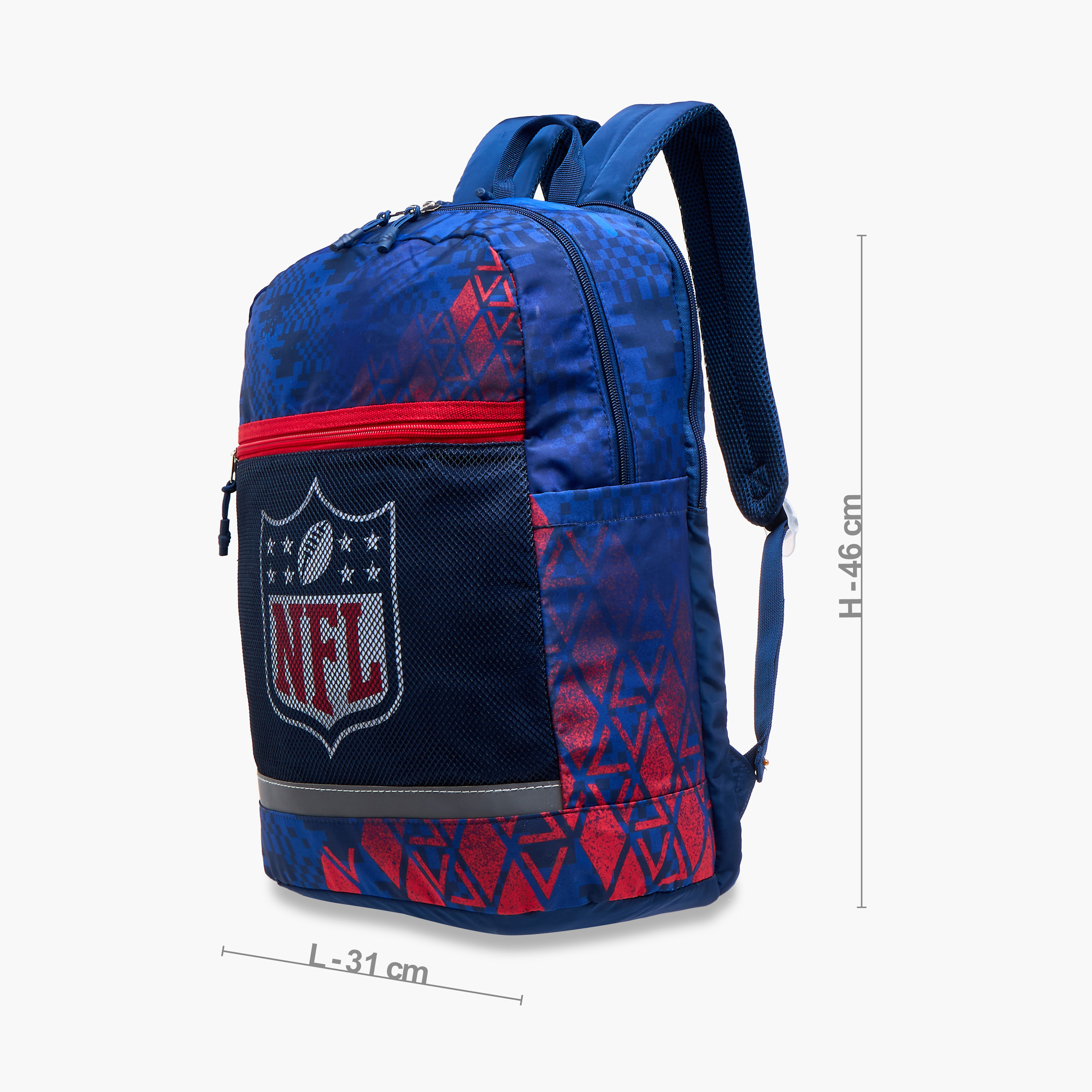 IMG NFL Print Backpack with Adjustable Straps and Zip Closure - 18 inches-school-bagsandbackpacks-backpacks-image-2