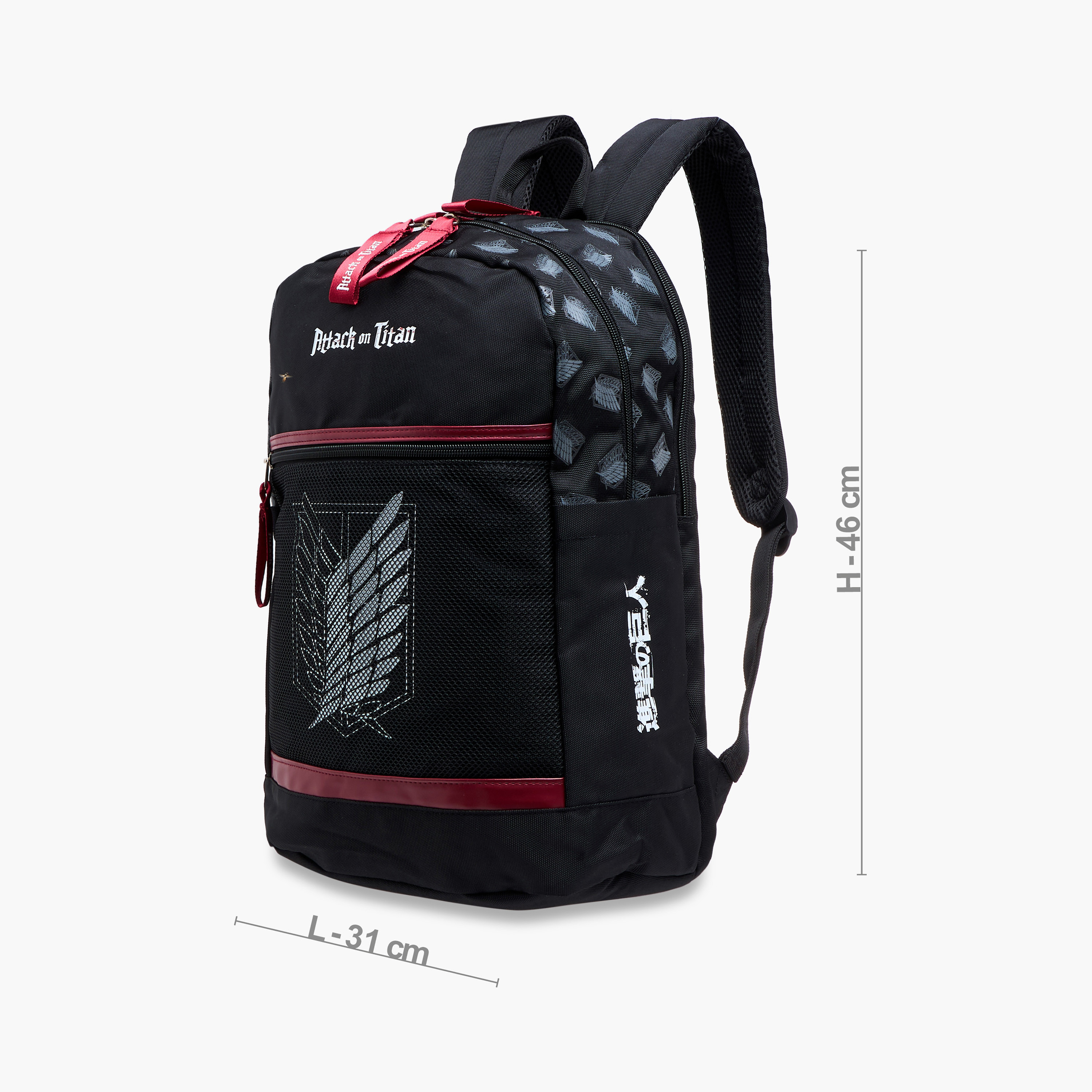 Kodansha Attack on Titans Print Backpack with Adjustable Straps and Zip Closure - 18 inches-school-bagsandbackpacks-backpacks-image-2