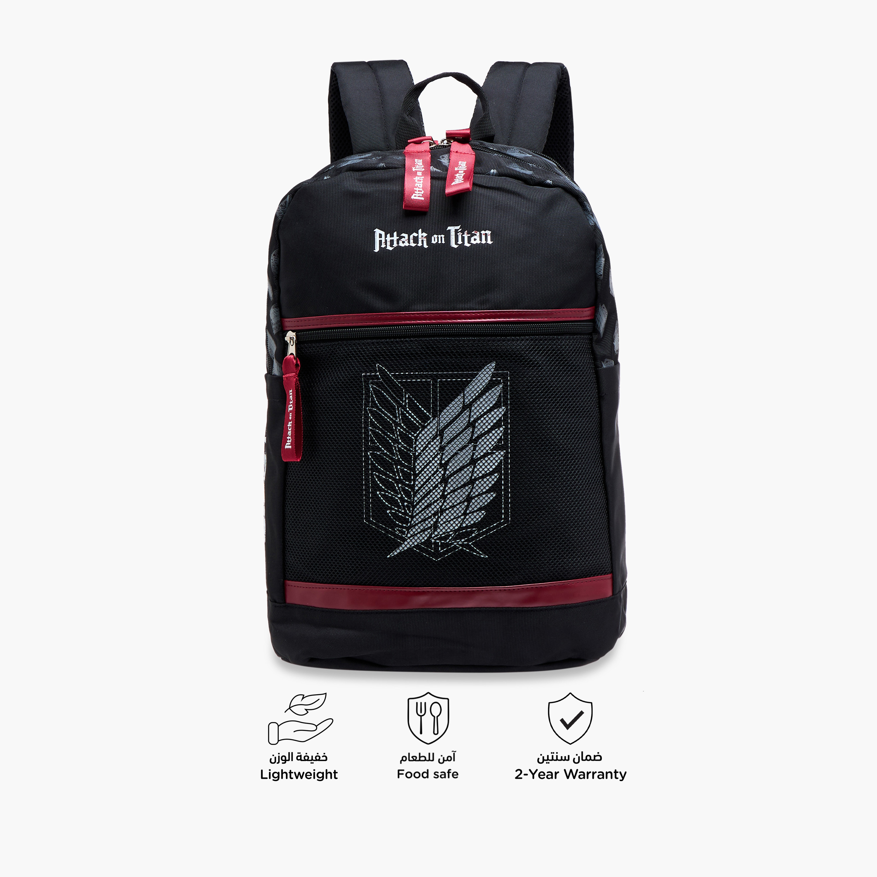 Kodansha Attack on Titans Print Backpack with Adjustable Straps and Zip Closure - 18 inches-school-bagsandbackpacks-backpacks-image-4
