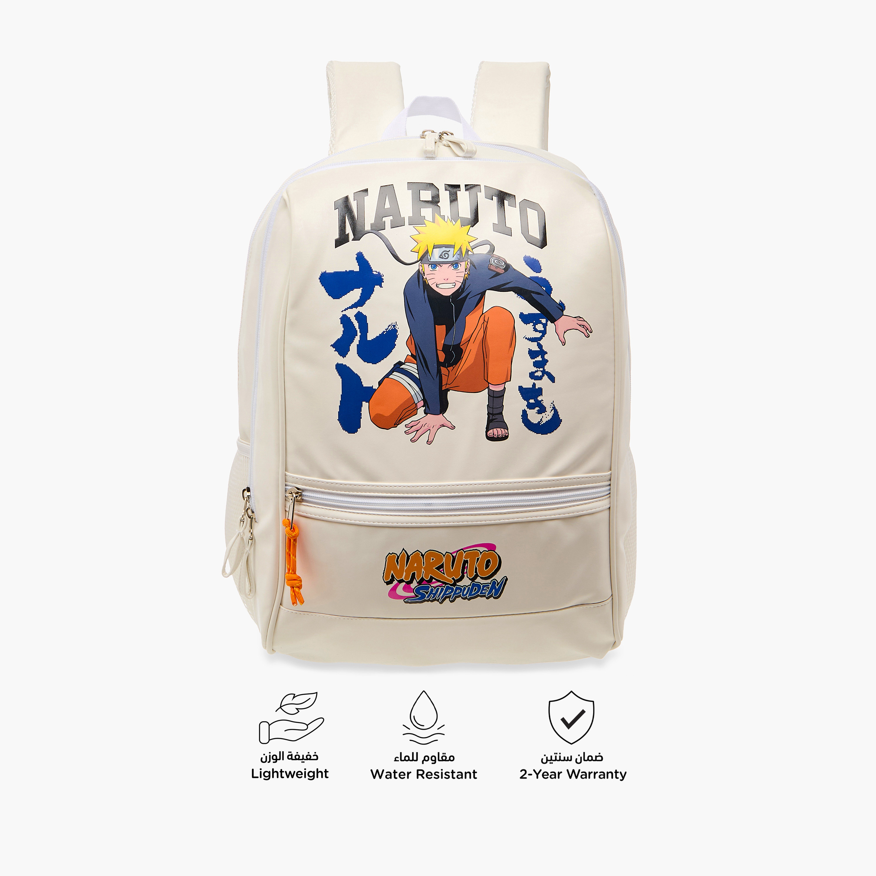 TV Tokyo Naruto Print Backpack with Adjustable Straps and Zip Closure - 18 inches-school-bagsandbackpacks-backpacks-image-4
