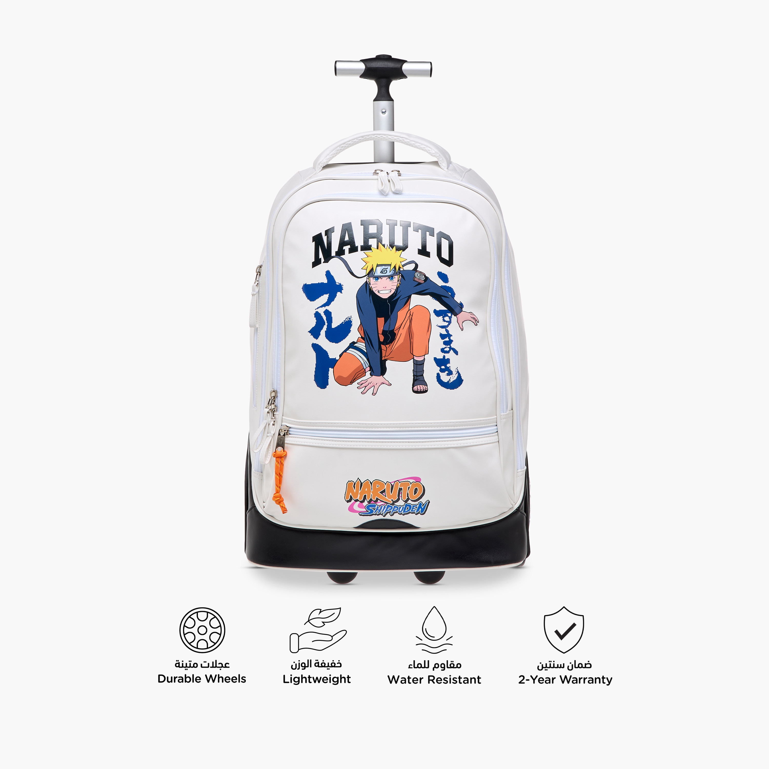 TV Tokyo Naruto Print Trolley Backpack with Retractable Handle-school-bagsandbackpacks-trolleybags-image-5
