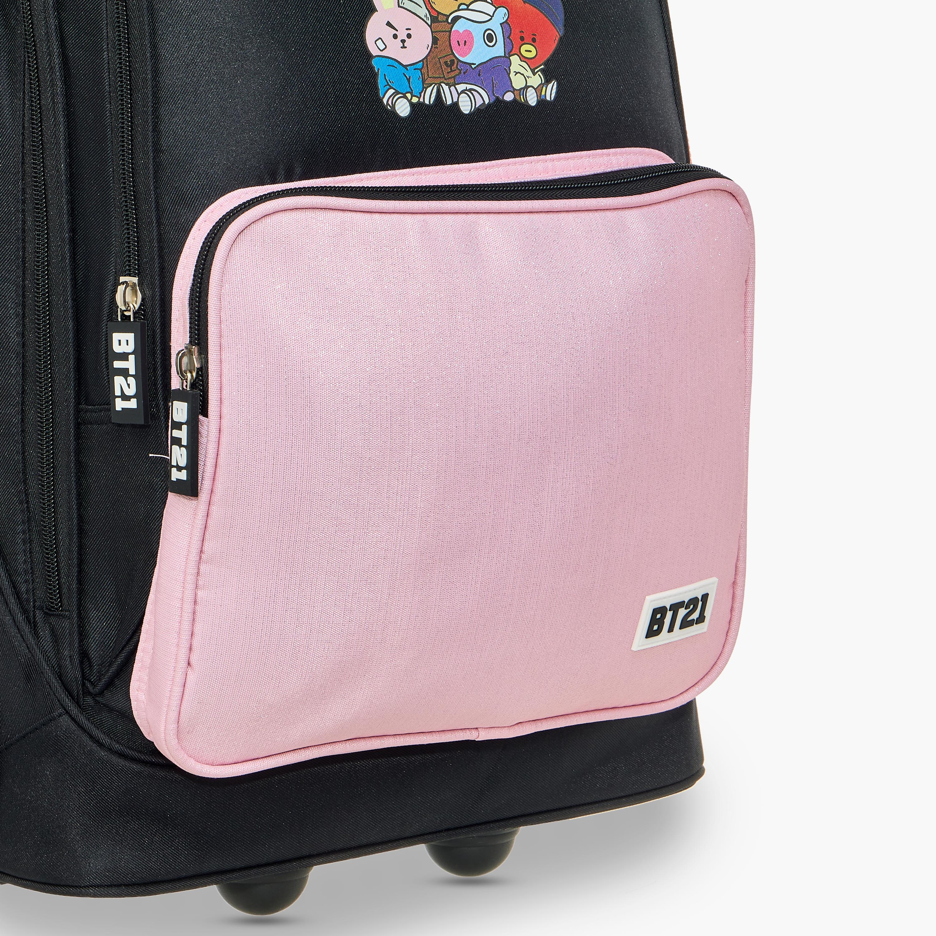 BT21 Print Trolley Bag with Retractable Handle - 18 inches-school-bagsandbackpacks-trolleybags-image-13