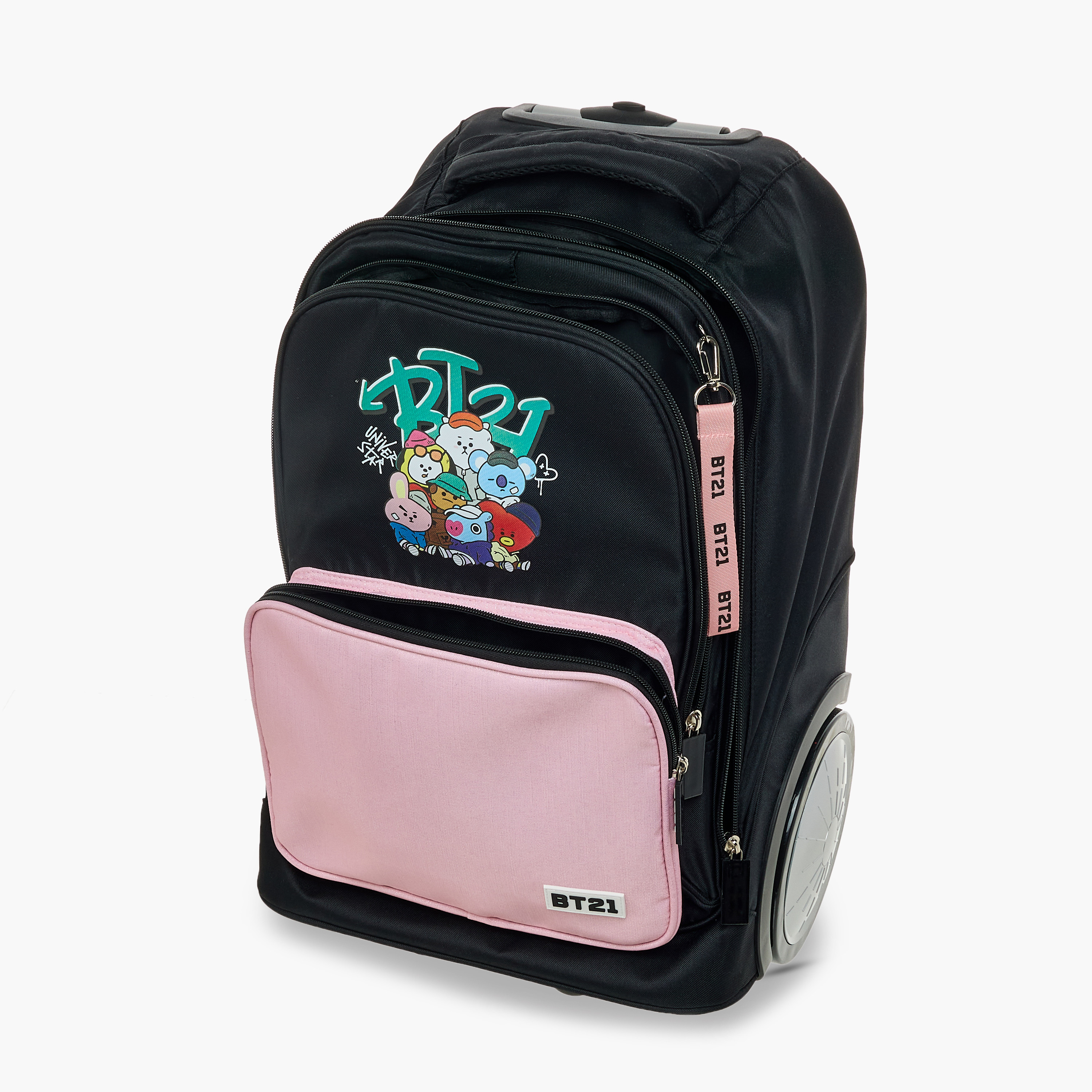 BT21 Print Trolley Bag with Retractable Handle - 18 inches-school-bagsandbackpacks-trolleybags-image-14