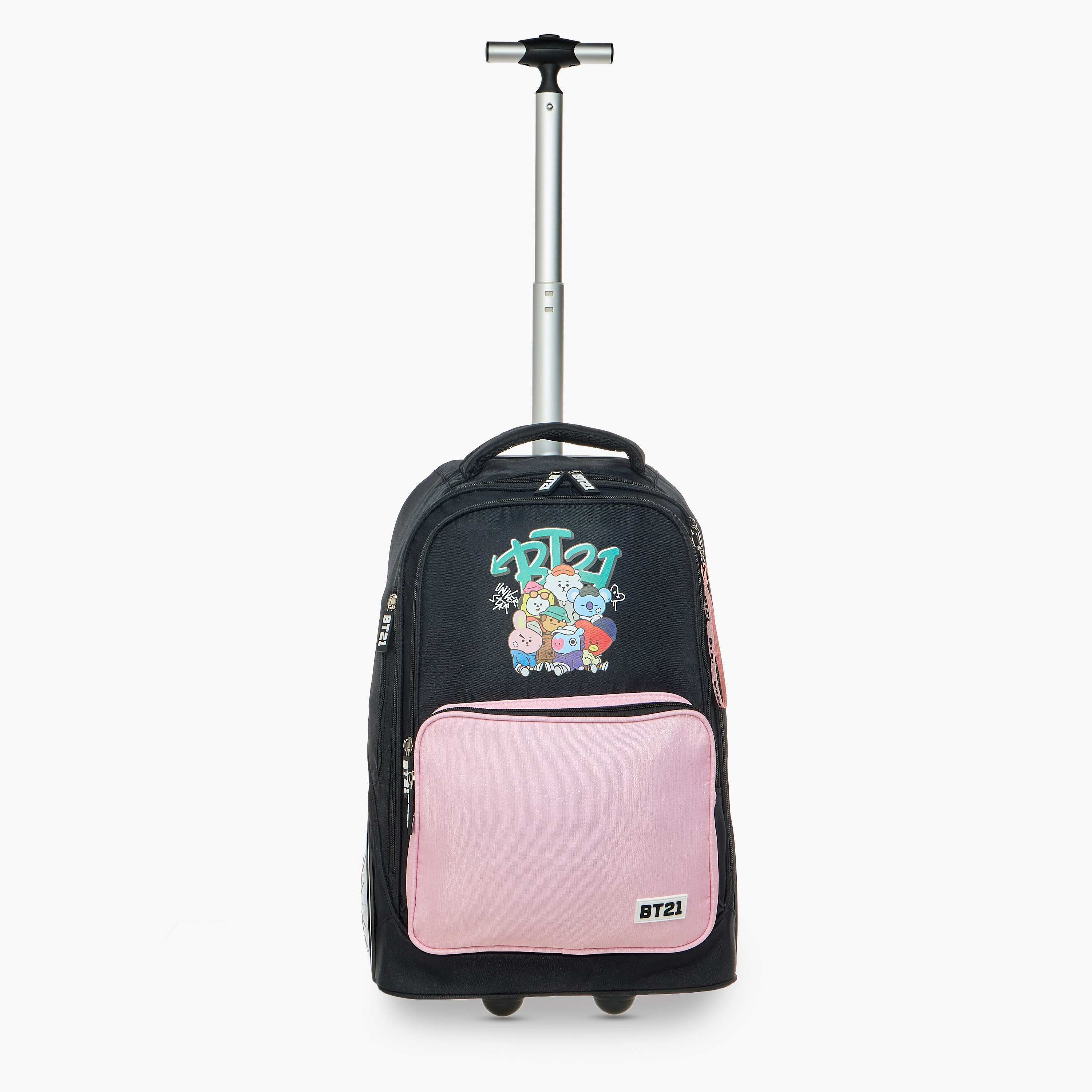 BT21 Print Trolley Bag with Retractable Handle - 18 inches-school-bagsandbackpacks-trolleybags-image-9
