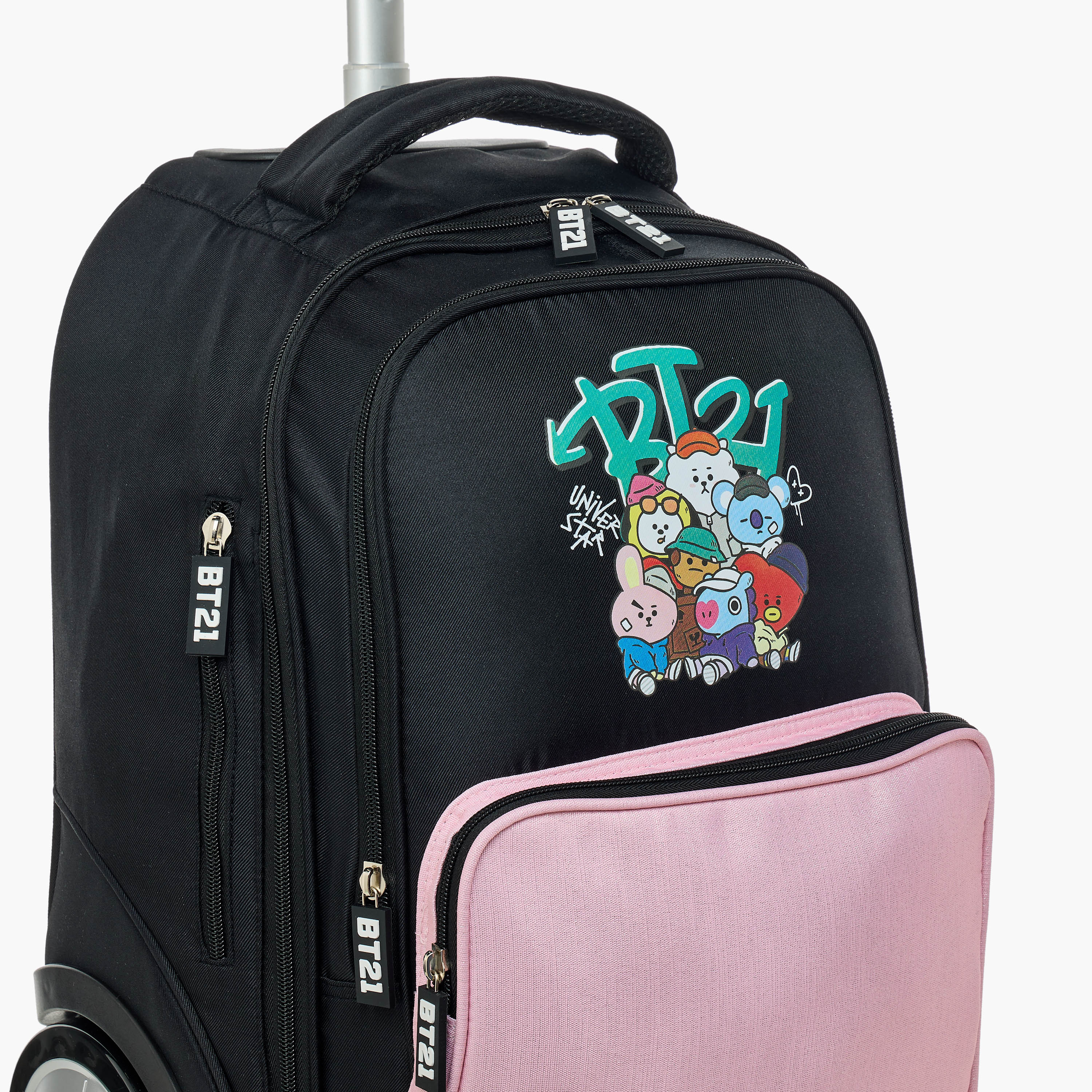 BT21 Print Trolley Bag with Retractable Handle - 18 inches-school-bagsandbackpacks-trolleybags-image-10