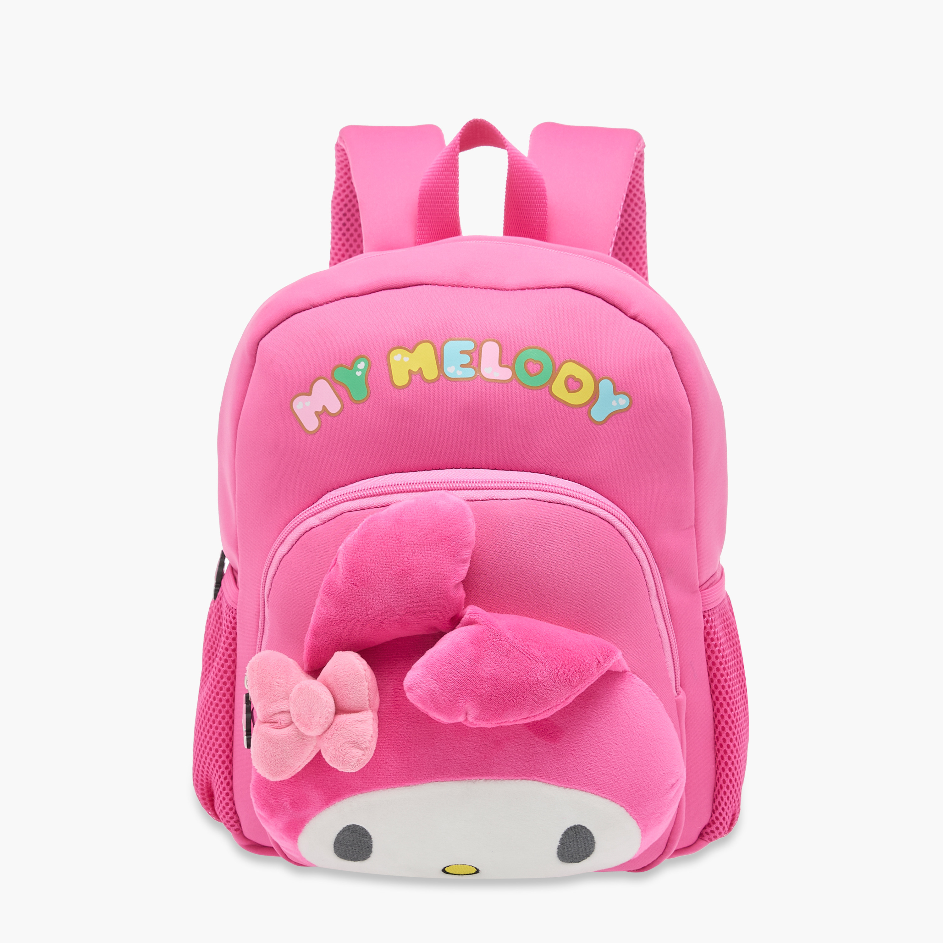 Sanrio My Melody Applique Backpack with Adjustable Straps and Zip Closure - 14 inches-school-bagsandbackpacks-backpacks-image-1