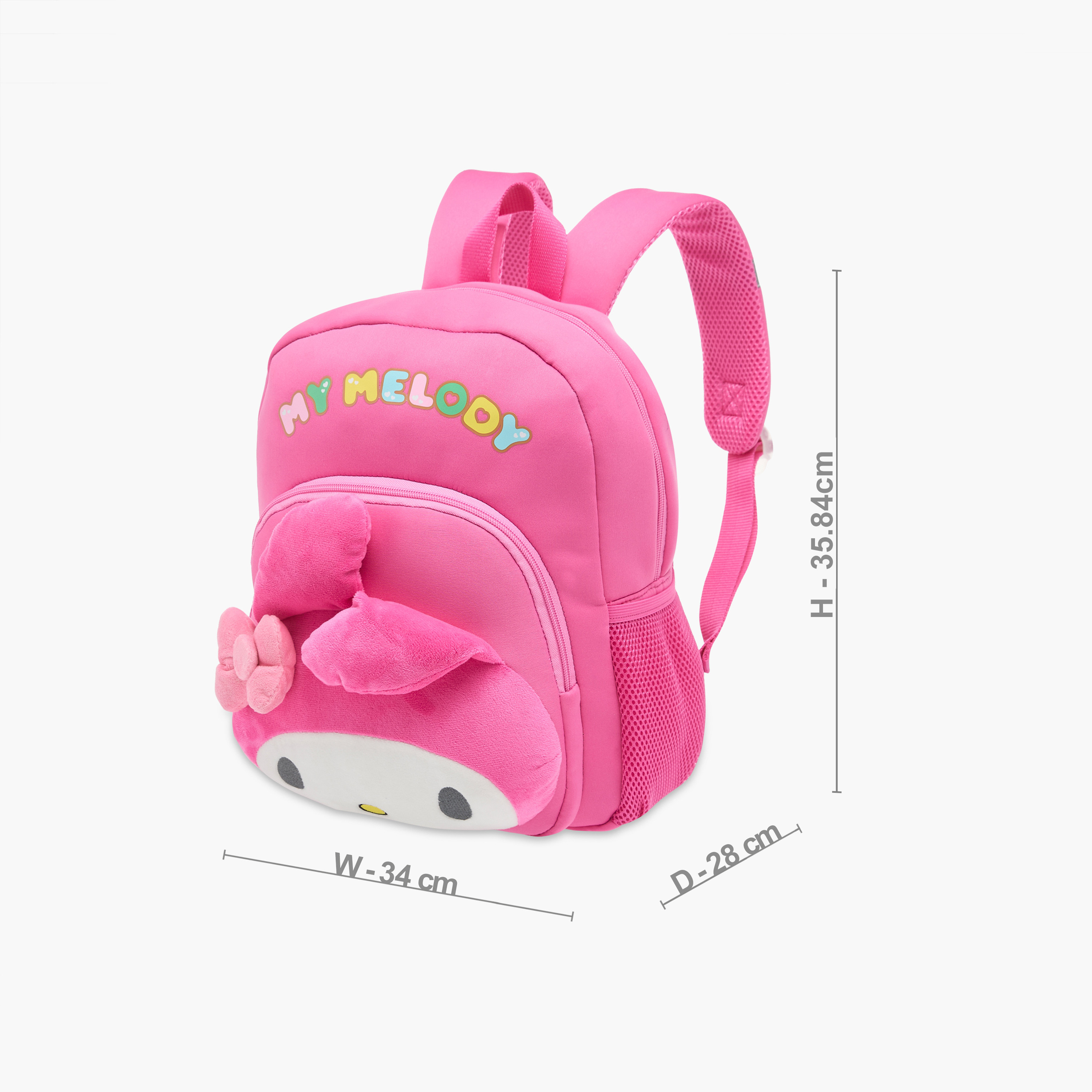 Sanrio My Melody Applique Backpack with Adjustable Straps and Zip Closure - 14 inches-school-bagsandbackpacks-backpacks-image-4