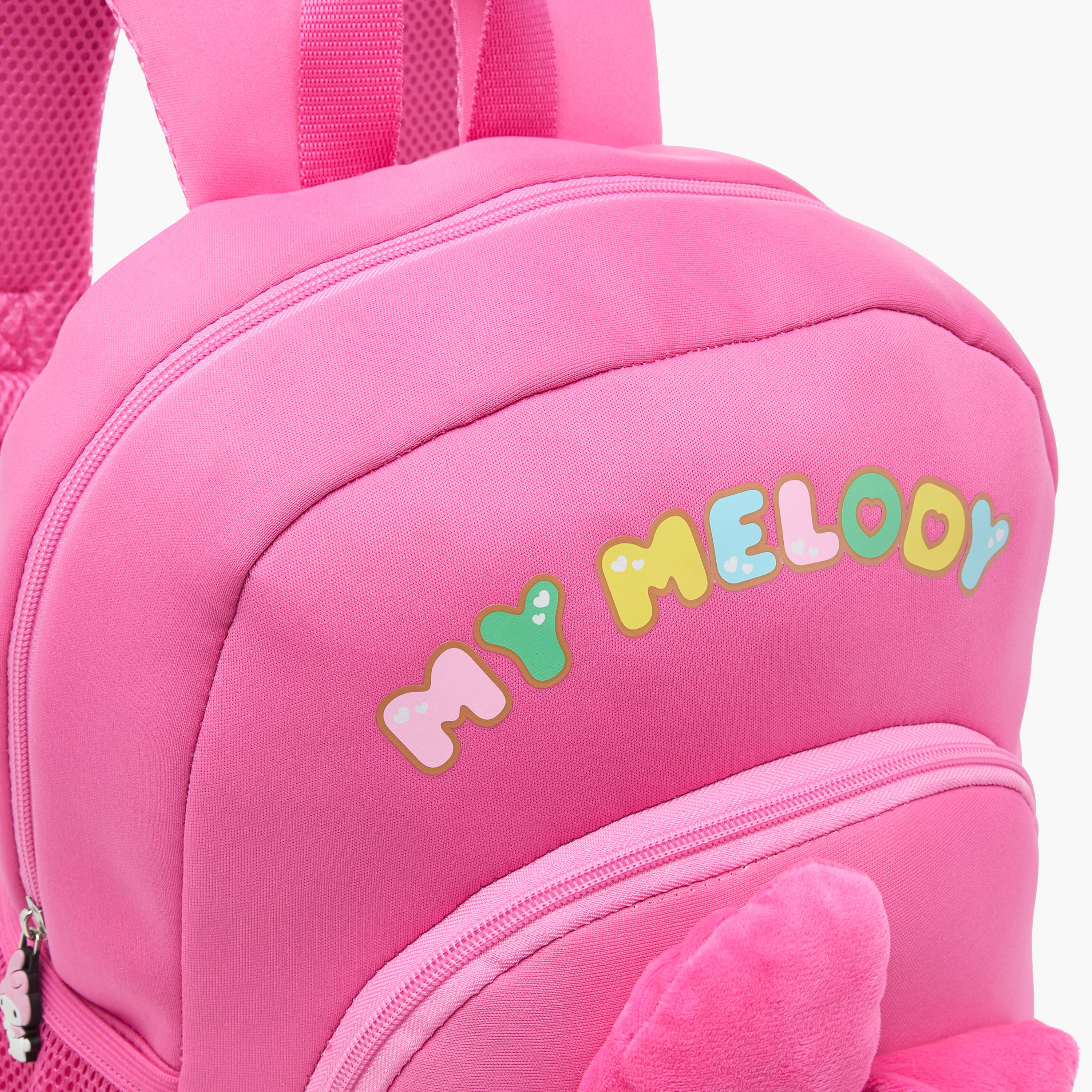 Sanrio My Melody Applique Backpack with Adjustable Straps and Zip Closure - 14 inches-school-bagsandbackpacks-backpacks-image-9