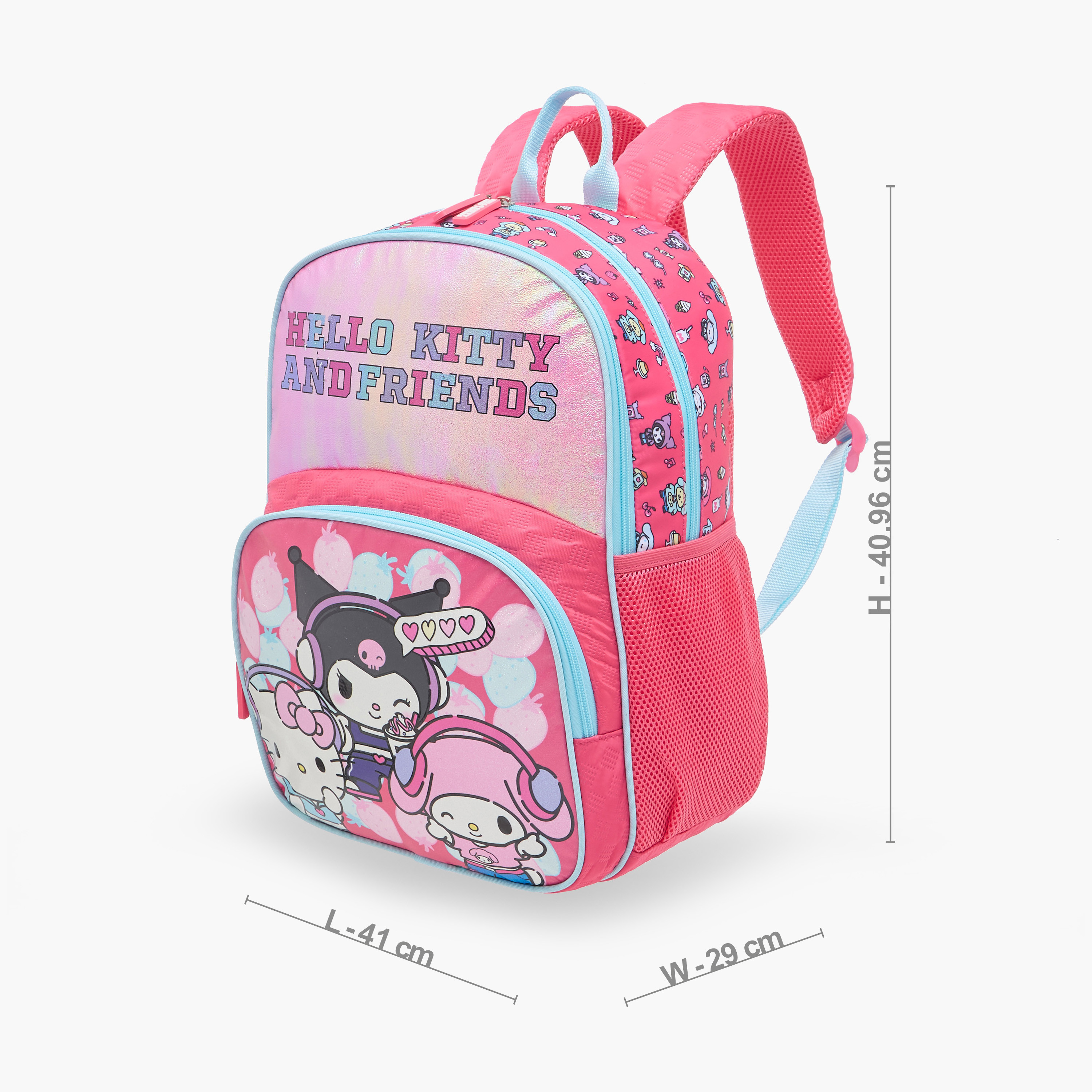 شنطة ظهر بطبعات هالو كيتي والأصدقاء وحمالات كتف قابلة للتعديل وسحاب إغلاق-school-bagsandbackpacks-backpacks-image-4