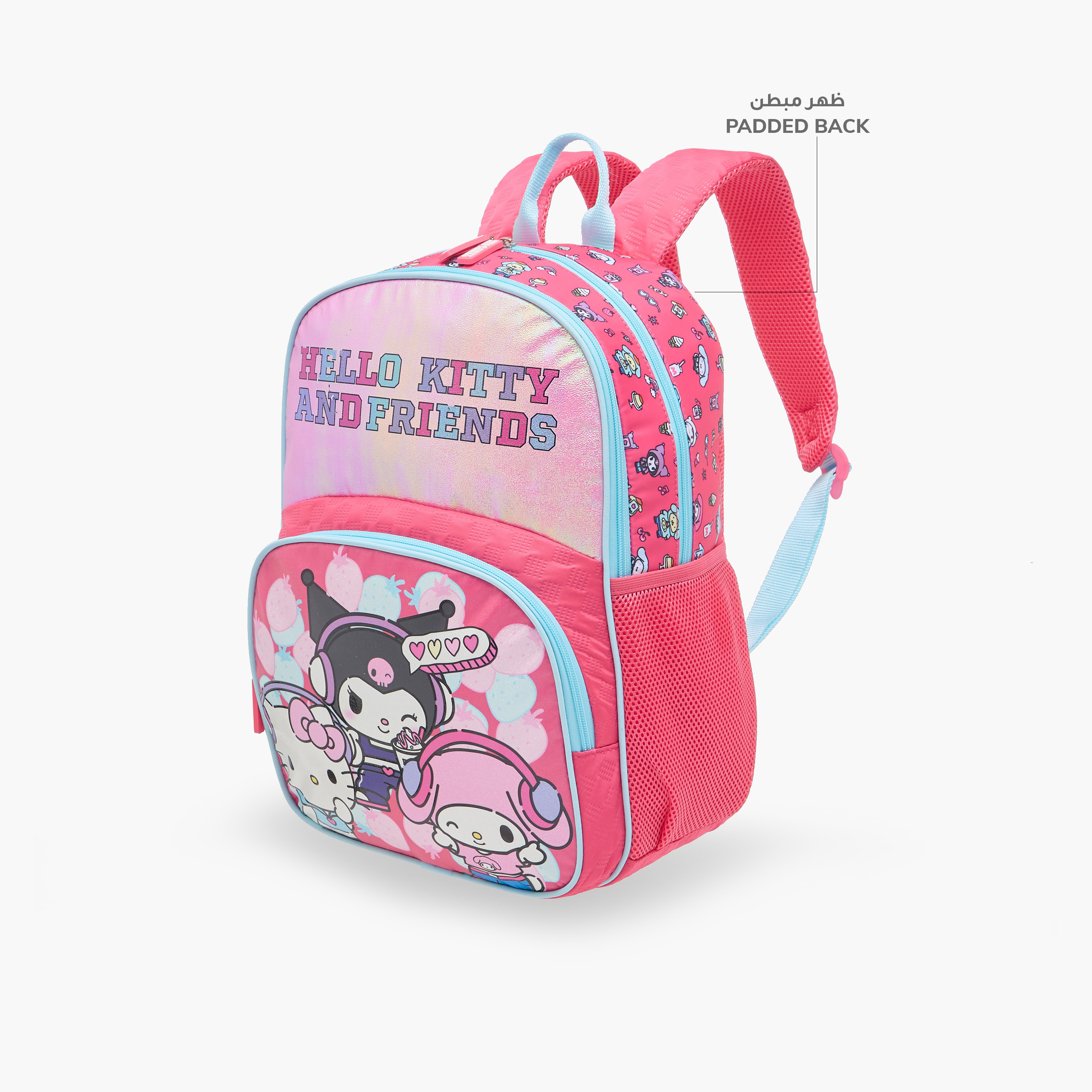شنطة ظهر بطبعات هالو كيتي والأصدقاء وحمالات كتف قابلة للتعديل وسحاب إغلاق-school-bagsandbackpacks-backpacks-image-8