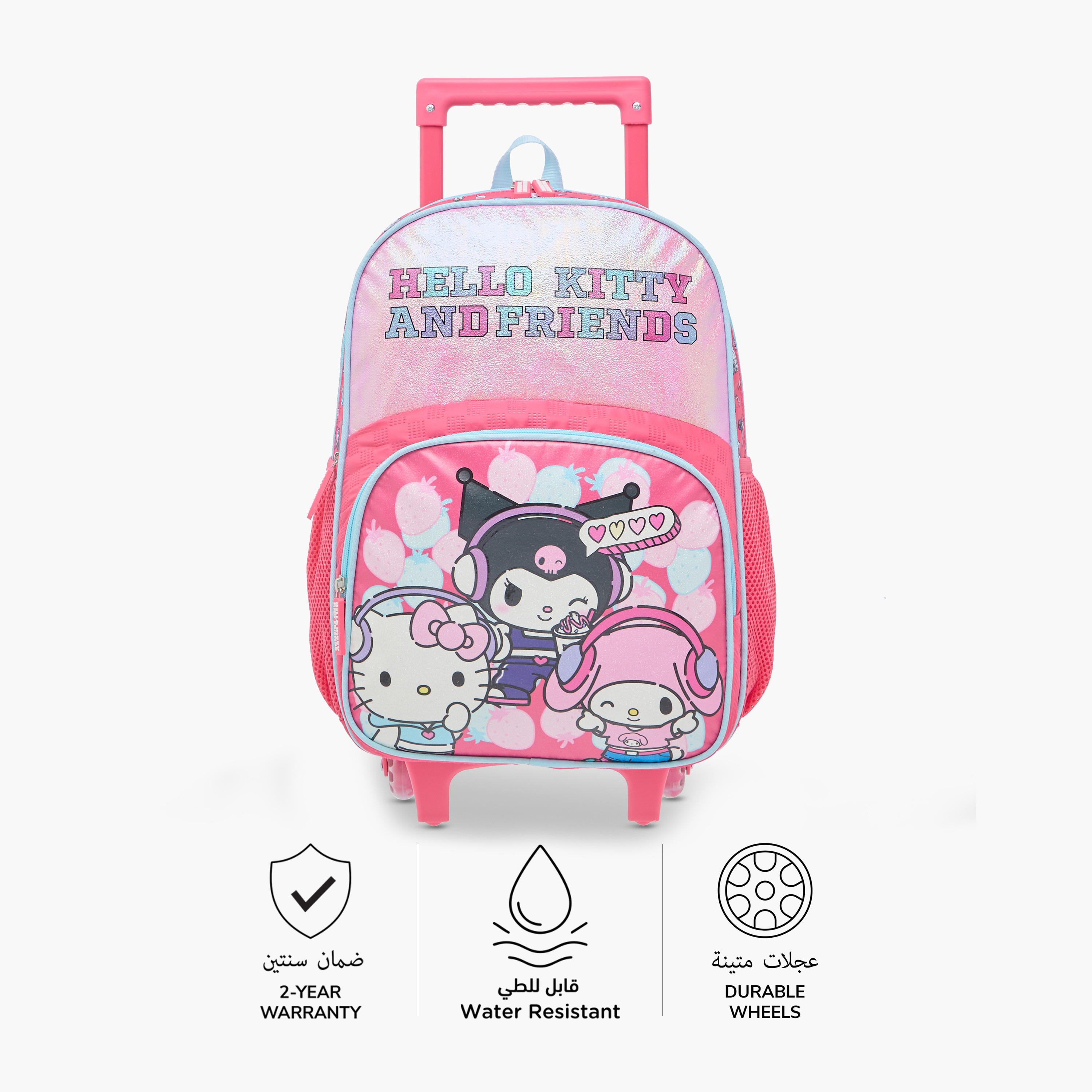 Hello Kitty Printed Trolley Bag for Girls 5-8 Years with Water Resistant Fabric-school-bagsandbackpacks-trolleybags-image-6