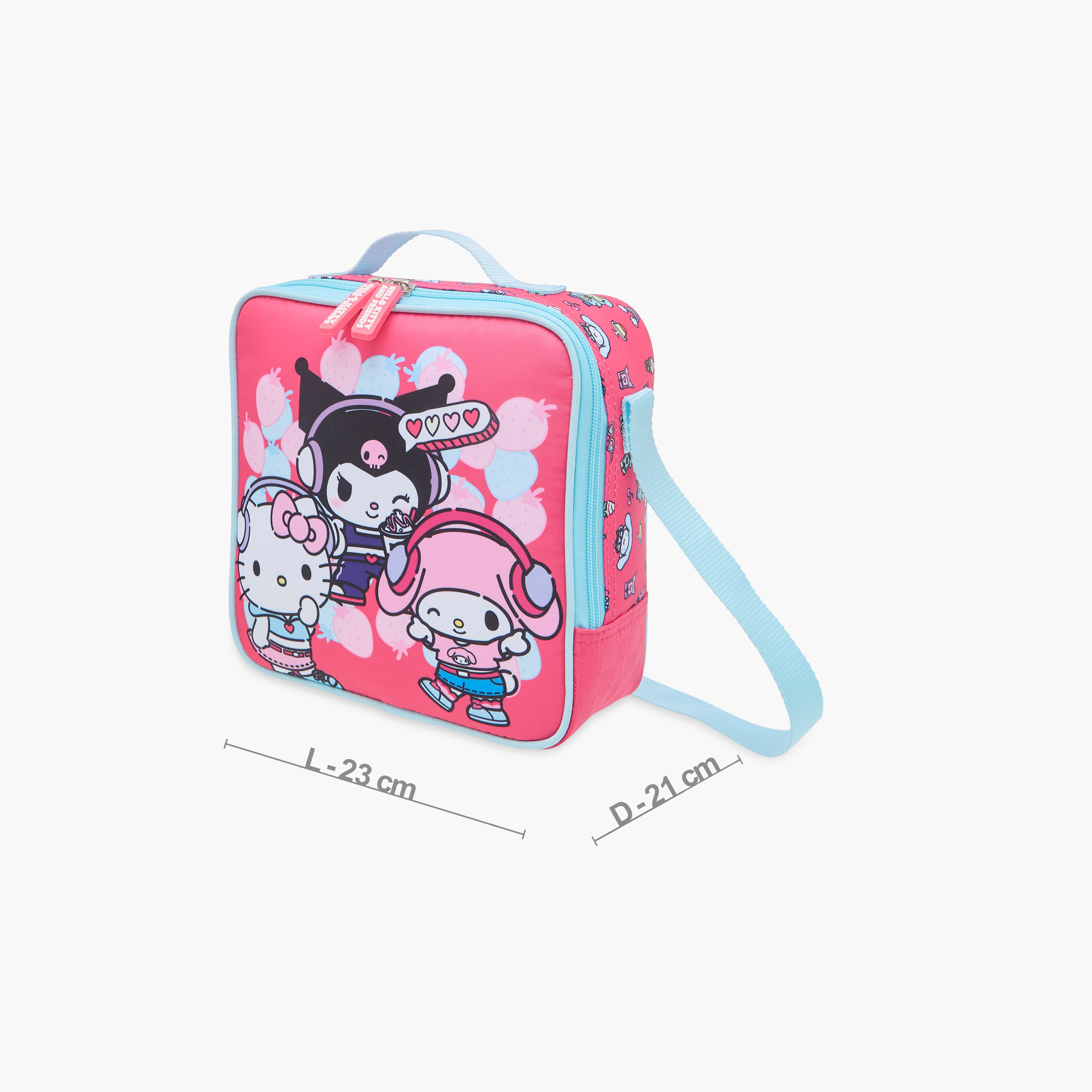 Hello Kitty and Friends Print Lunch Bag with Zip Closure-school-lunchessentials-lunchbags-image-2