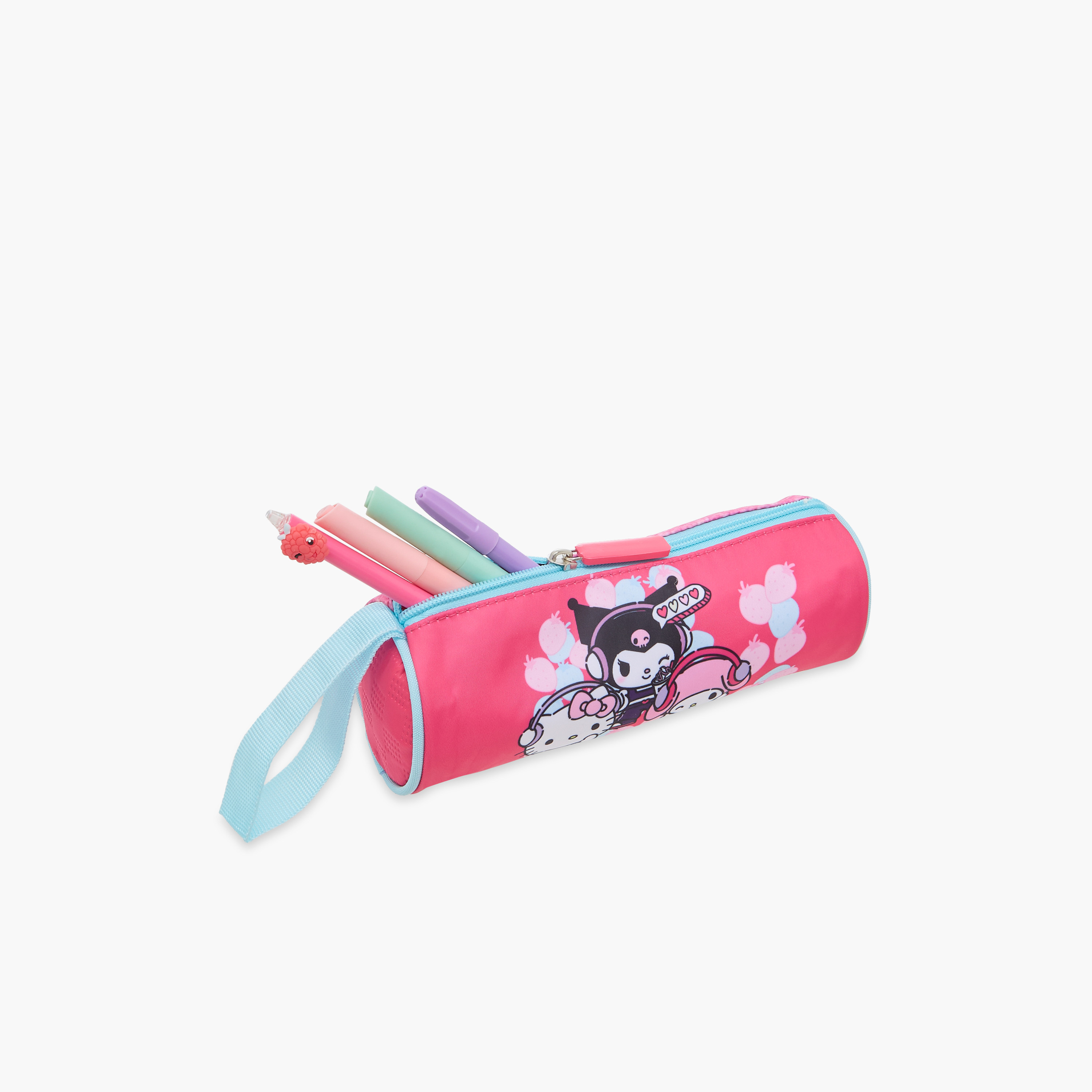 مقلمة بطبعات هالو كيتي وسحاب إغلاق-school-stationery-pencilcases-image-7