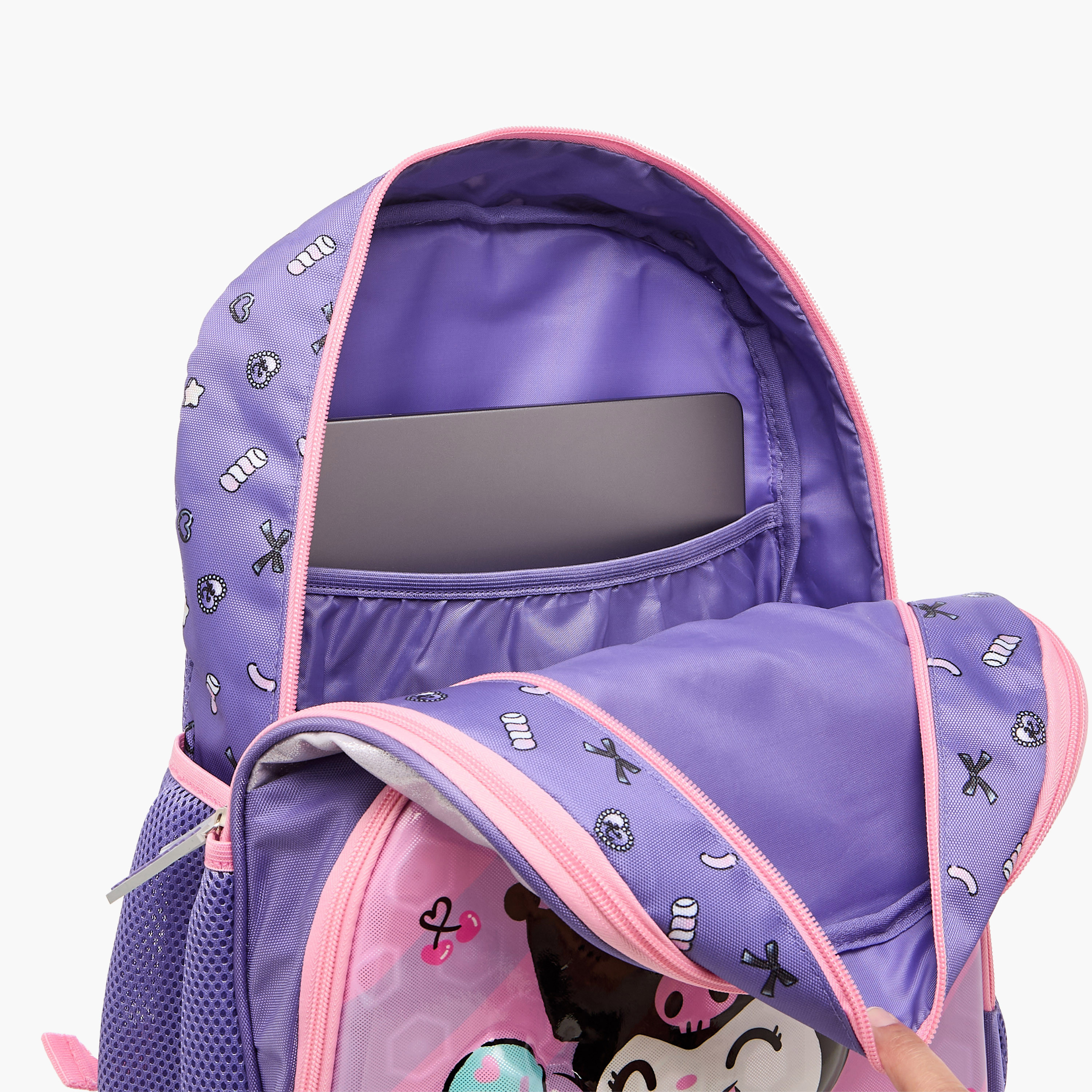 Kuromi Printed Backpack with Adjustable Straps and Zip Closure - 16 inches-school-bagsandbackpacks-backpacks-image-10