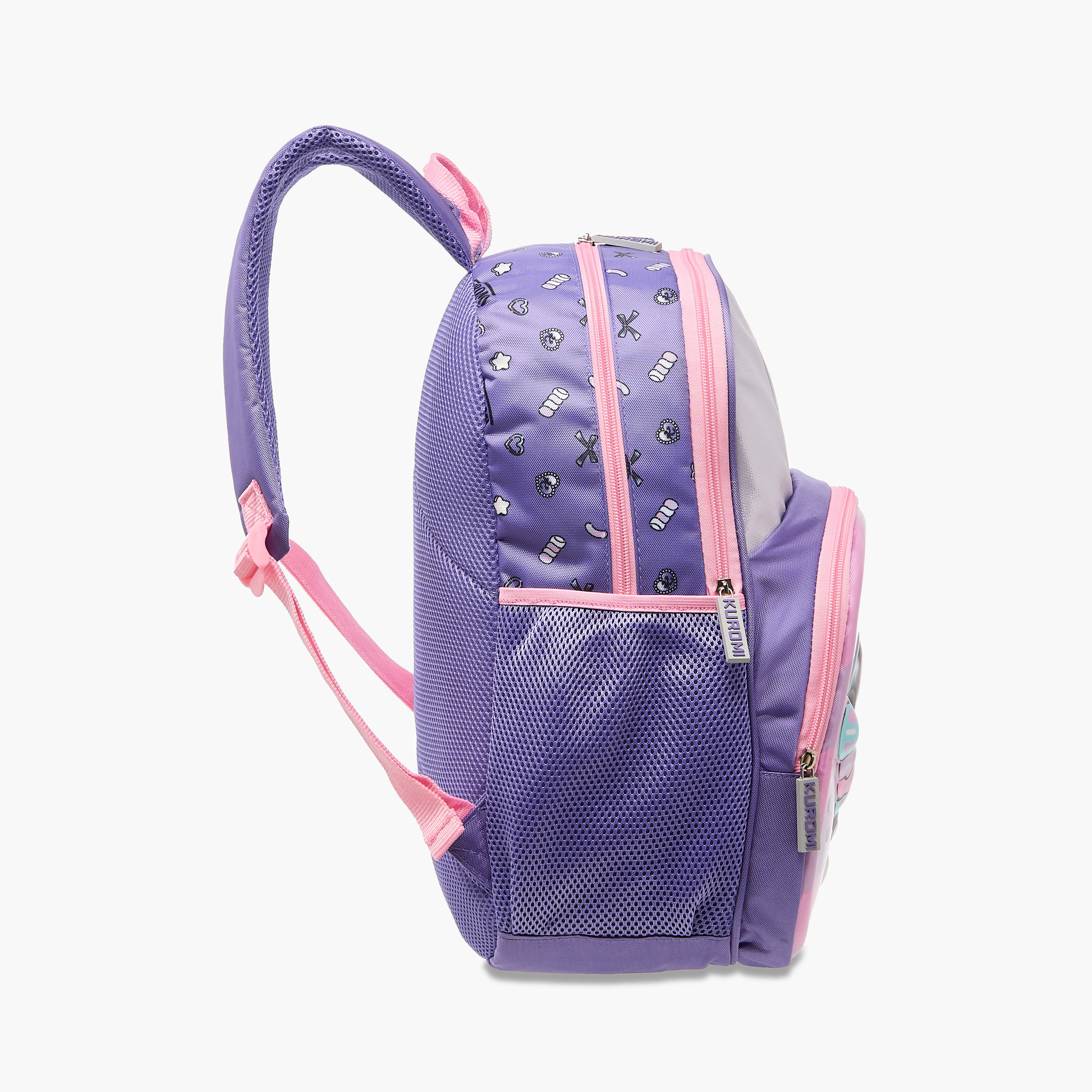 Kuromi Printed Backpack with Adjustable Straps and Zip Closure - 16 inches-school-bagsandbackpacks-backpacks-image-3