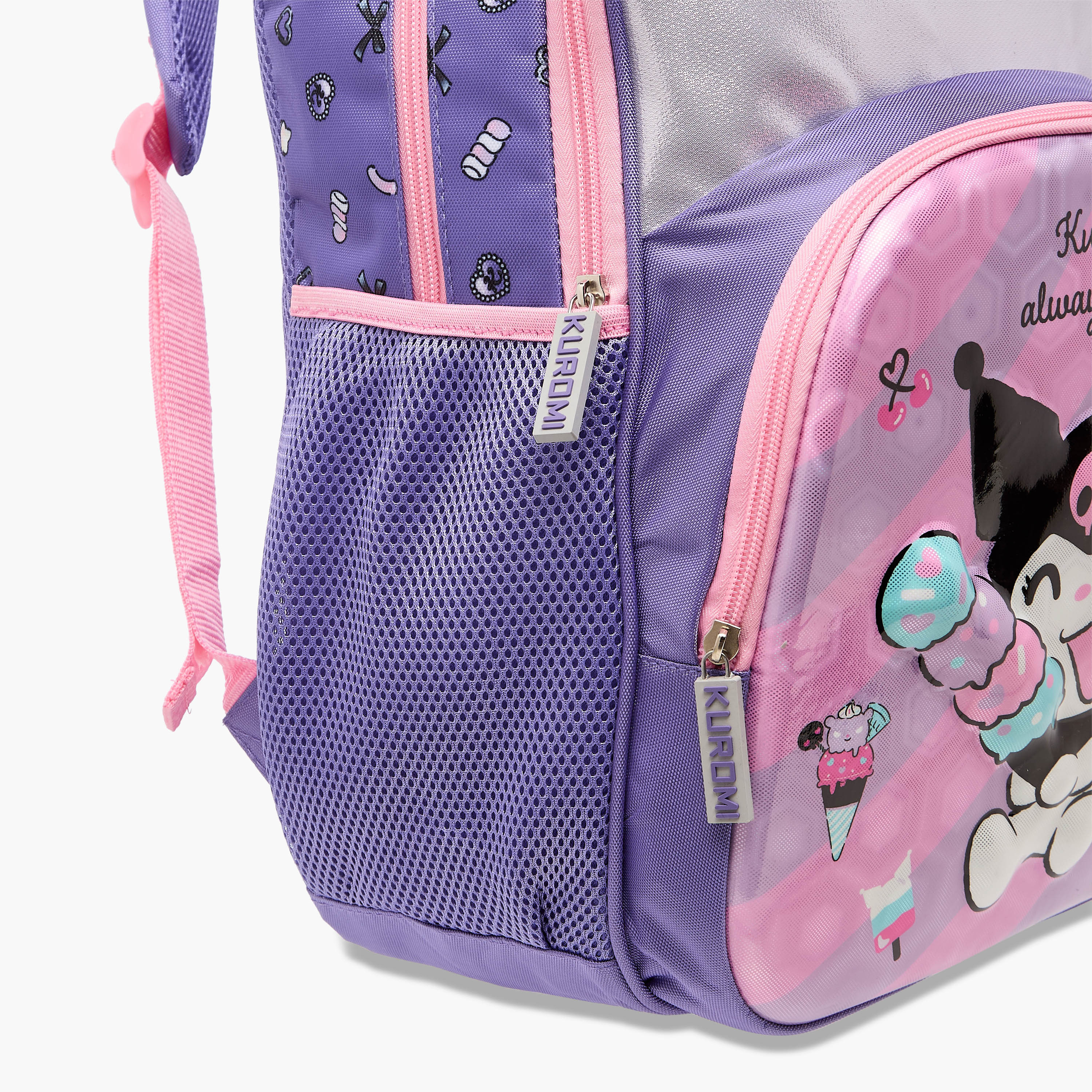 Kuromi Printed Backpack with Adjustable Straps and Zip Closure - 16 inches-school-bagsandbackpacks-backpacks-image-8