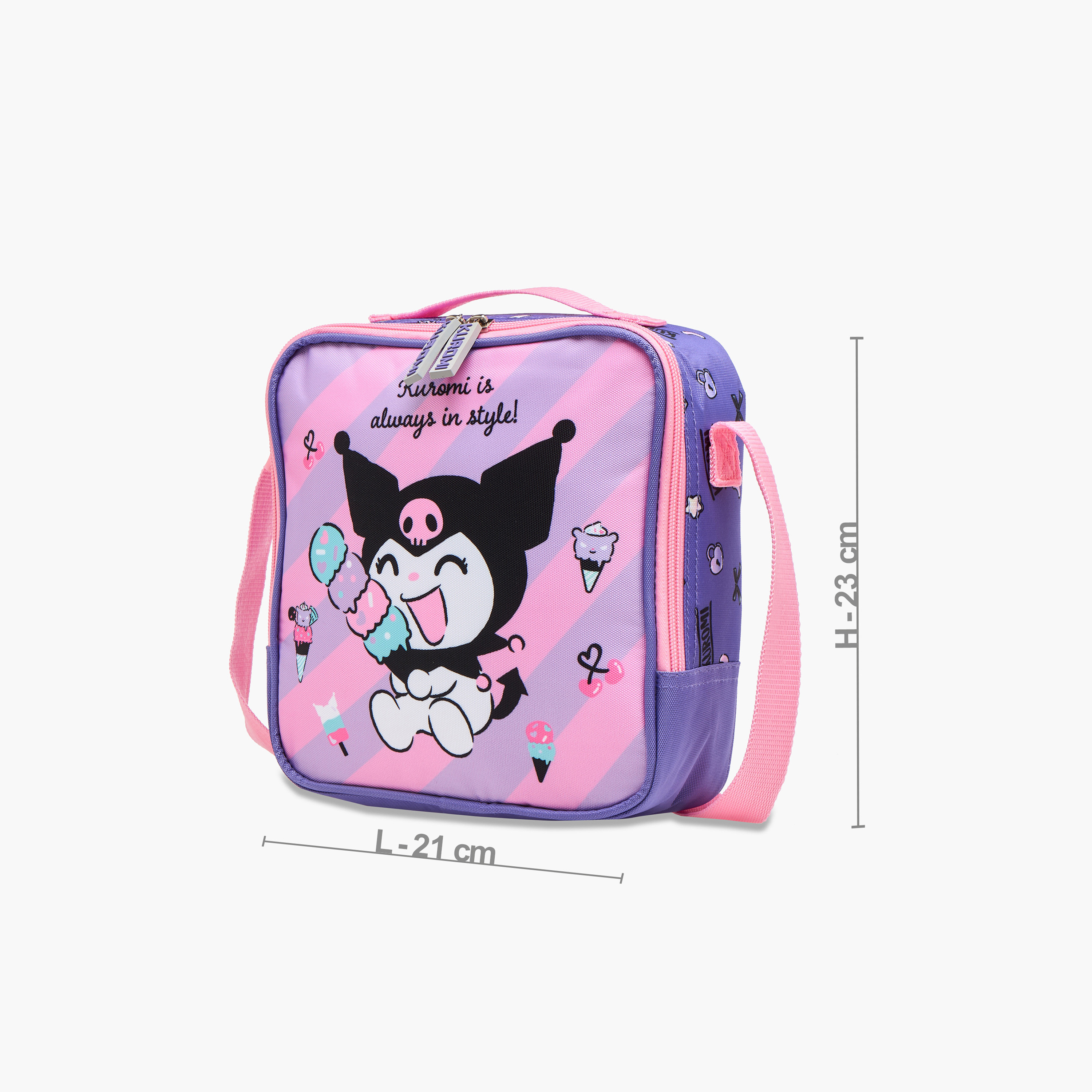 Kuromi Print Lunch Bag with Zip Closure-school-lunchessentials-lunchbags-image-2