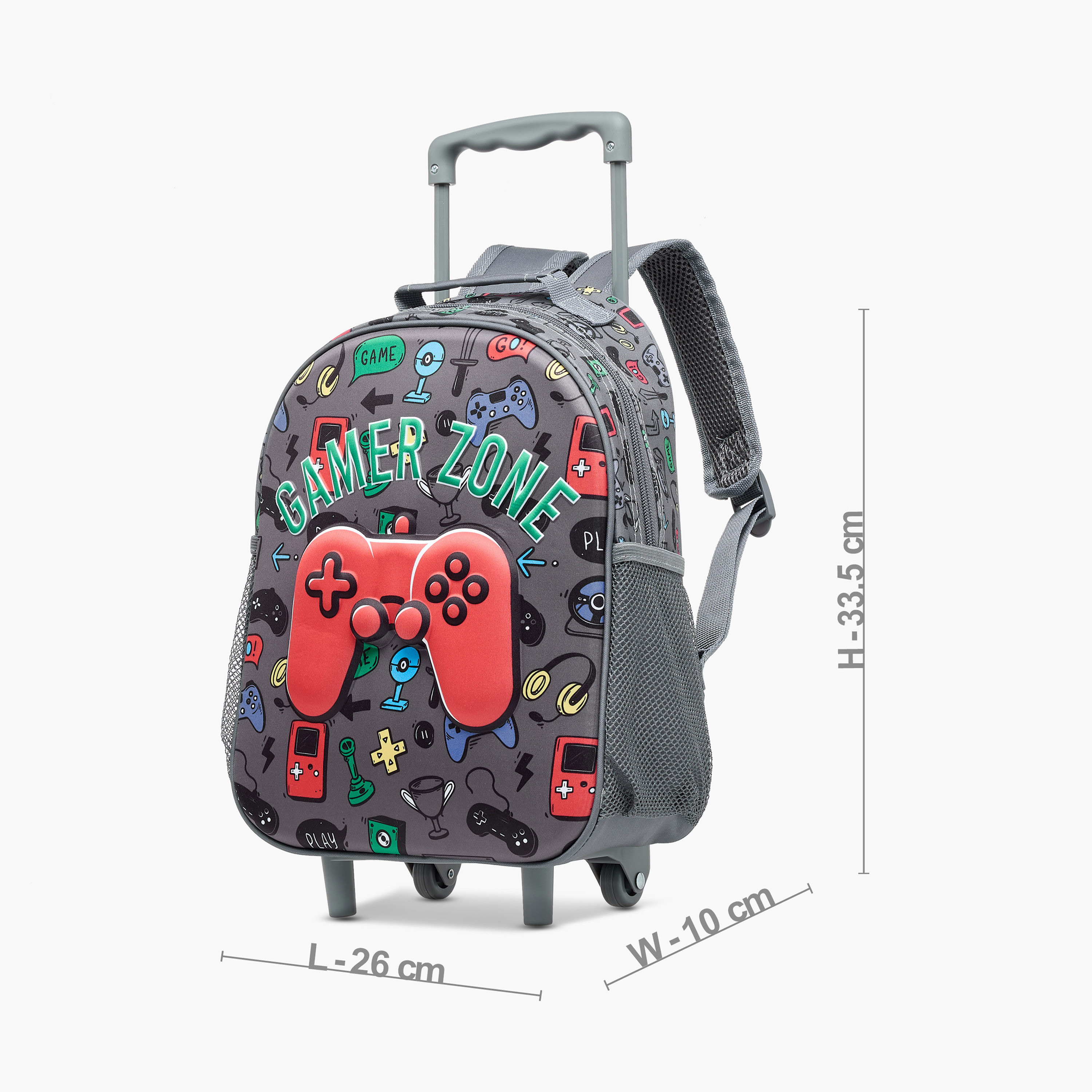Juniors Gaming 3-Piece School Trolley Bag Set for Boys 2-5 Years with Lunch Bag and Pencil Pouch -school-bagsandbackpacks-trolleybags-image-5