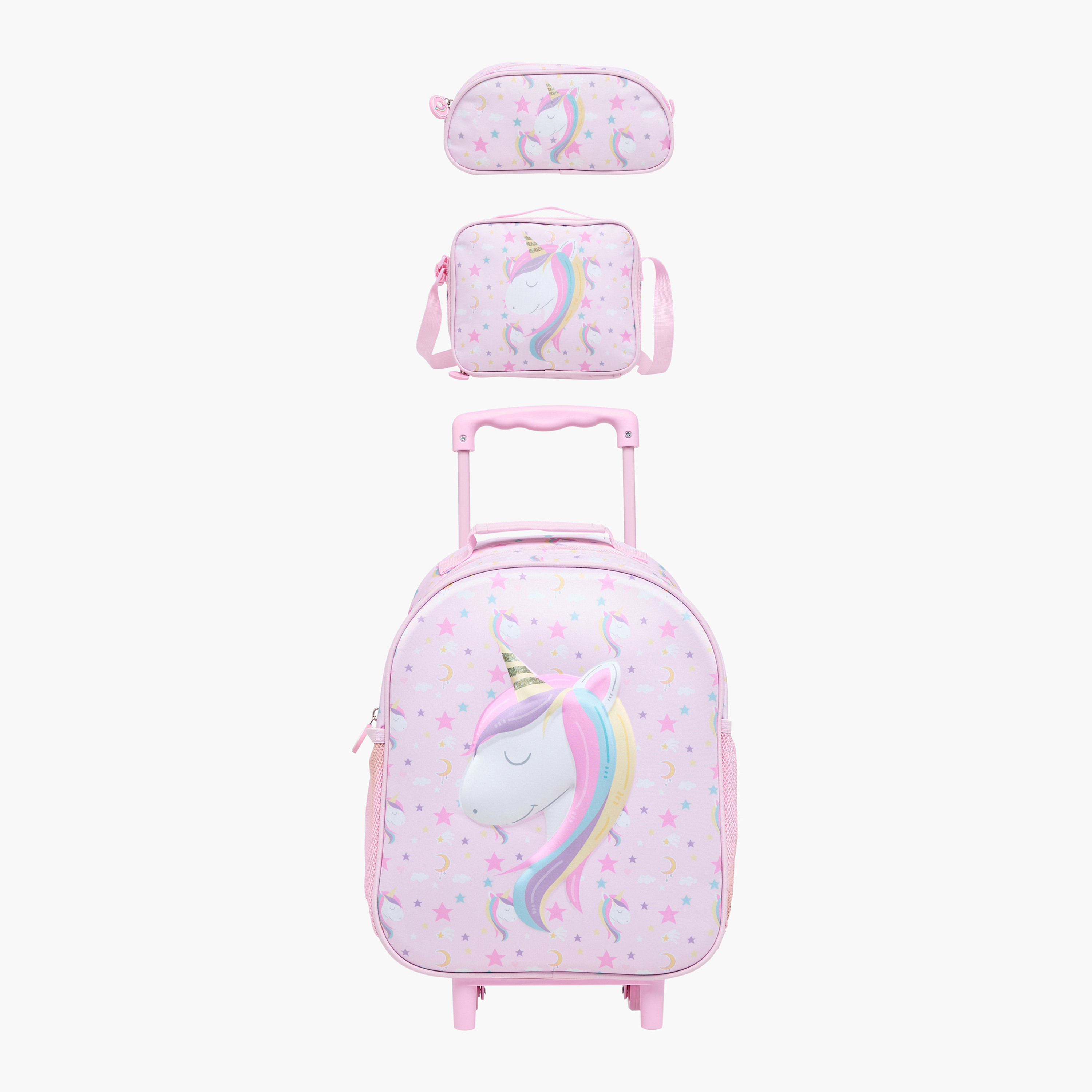Juniors Unicorn 3-Piece School Trolley Bag Set for Girls 2-5 Years with Lunch Bag and Pencil Pouch -school-bagsandbackpacks-trolleybags-image-1