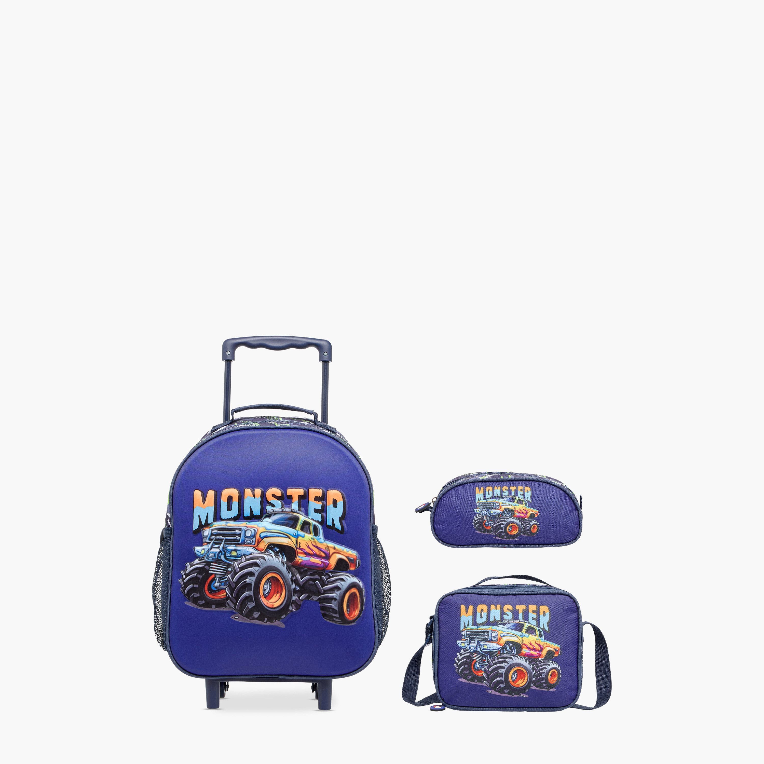 Juniors Vehicles 3-Piece School Trolley Bag Set for Boys 2-5 Years with Lunch Bag and Pencil Pouch -school-bagsandbackpacks-trolleybags-image-1