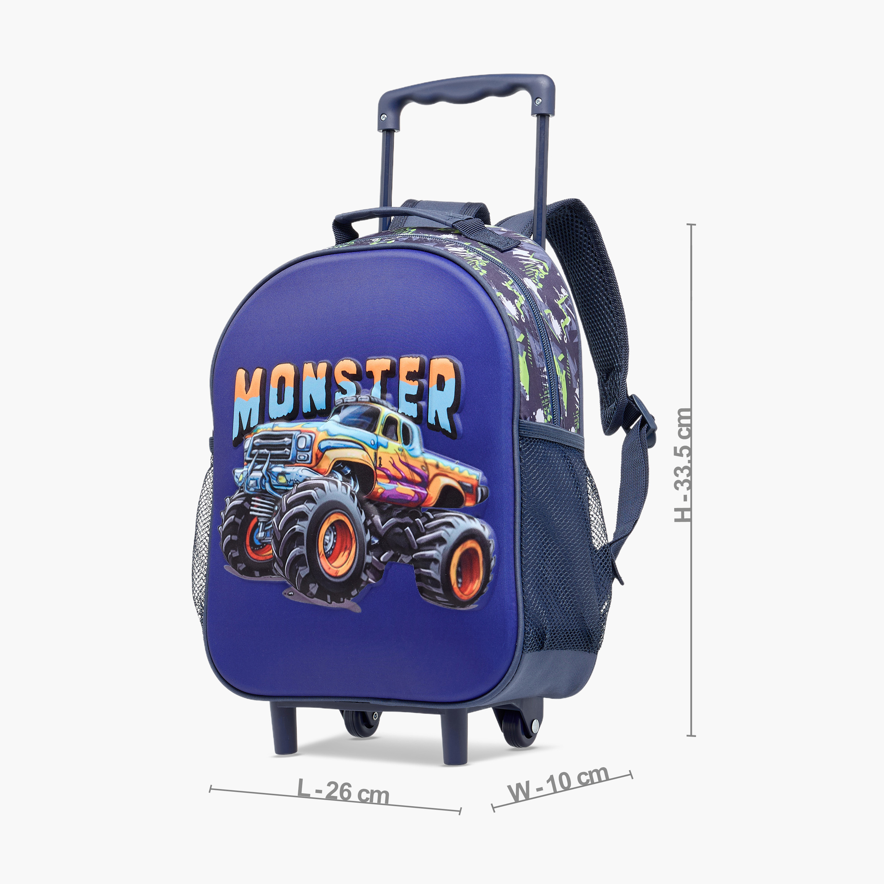 Juniors Vehicles 3-Piece School Trolley Bag Set for Boys 2-5 Years with Lunch Bag and Pencil Pouch -school-bagsandbackpacks-trolleybags-image-3