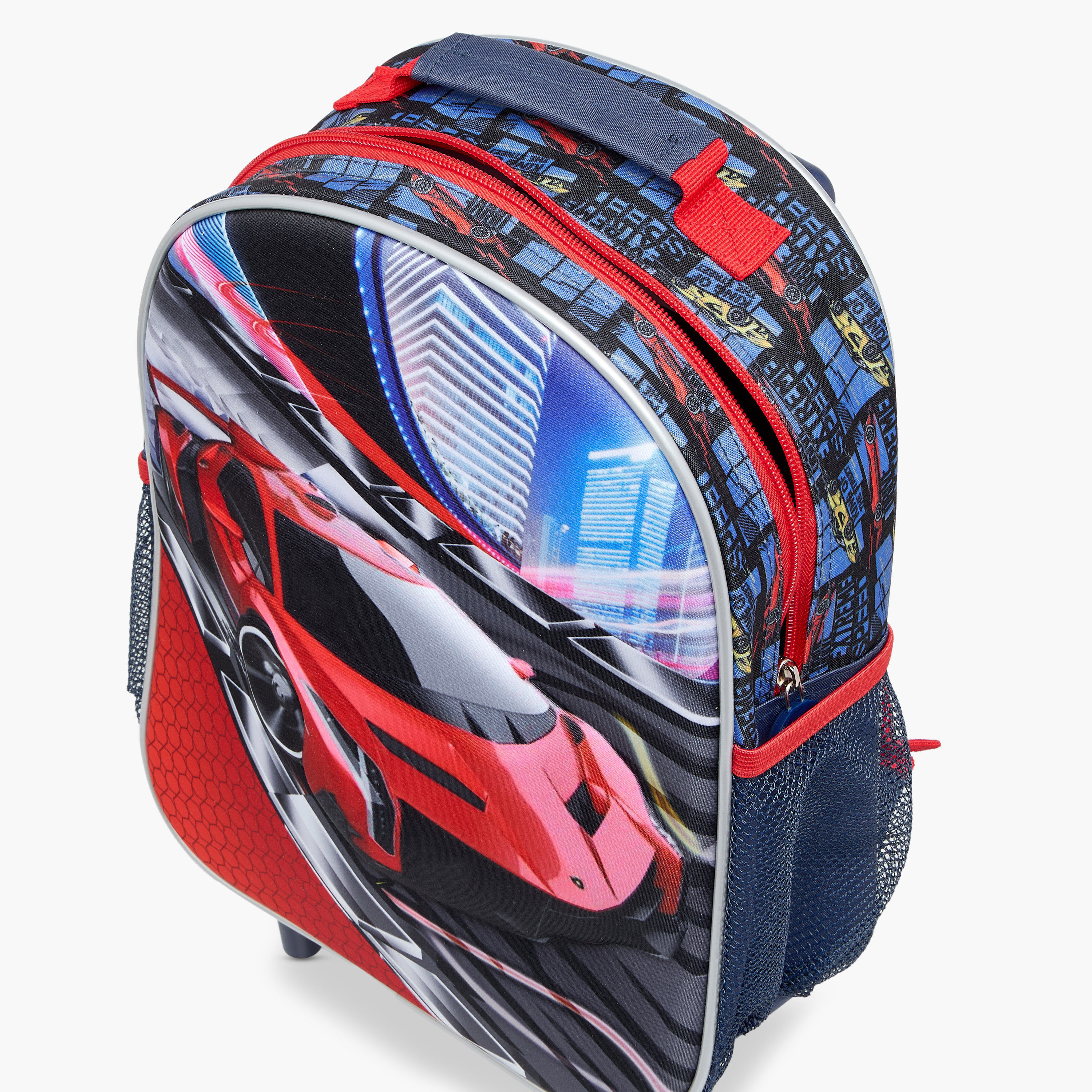 Juniors Cars 3-Piece School Trolley Bag Set for Boys 2-5 Years with Lunch Bag and Pencil Pouch -school-bagsandbackpacks-trolleybags-image-15