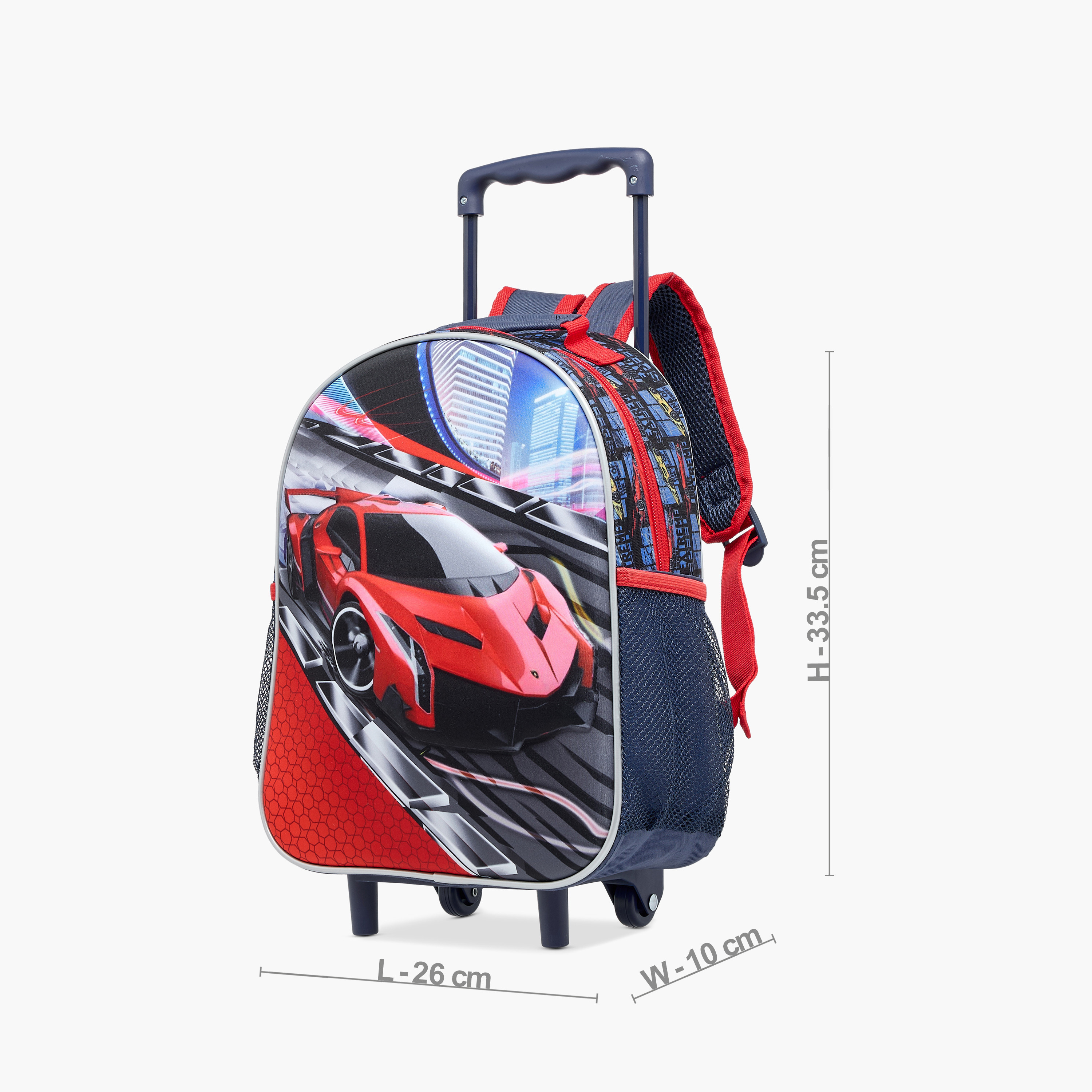 Juniors Cars 3-Piece School Trolley Bag Set for Boys 2-5 Years with Lunch Bag and Pencil Pouch -school-bagsandbackpacks-trolleybags-image-5