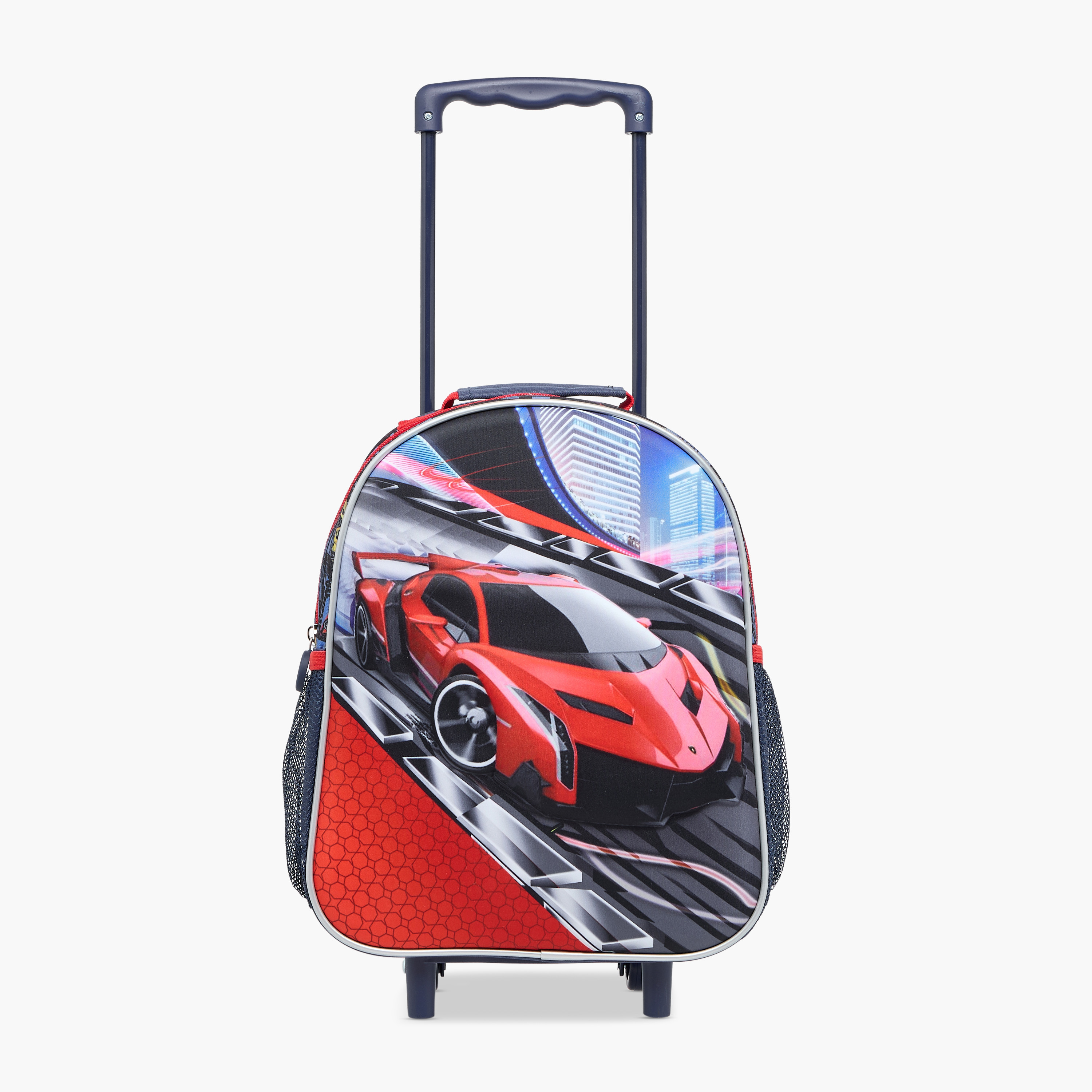 Juniors Cars 3-Piece School Trolley Bag Set for Boys 2-5 Years with Lunch Bag and Pencil Pouch -school-bagsandbackpacks-trolleybags-image-6