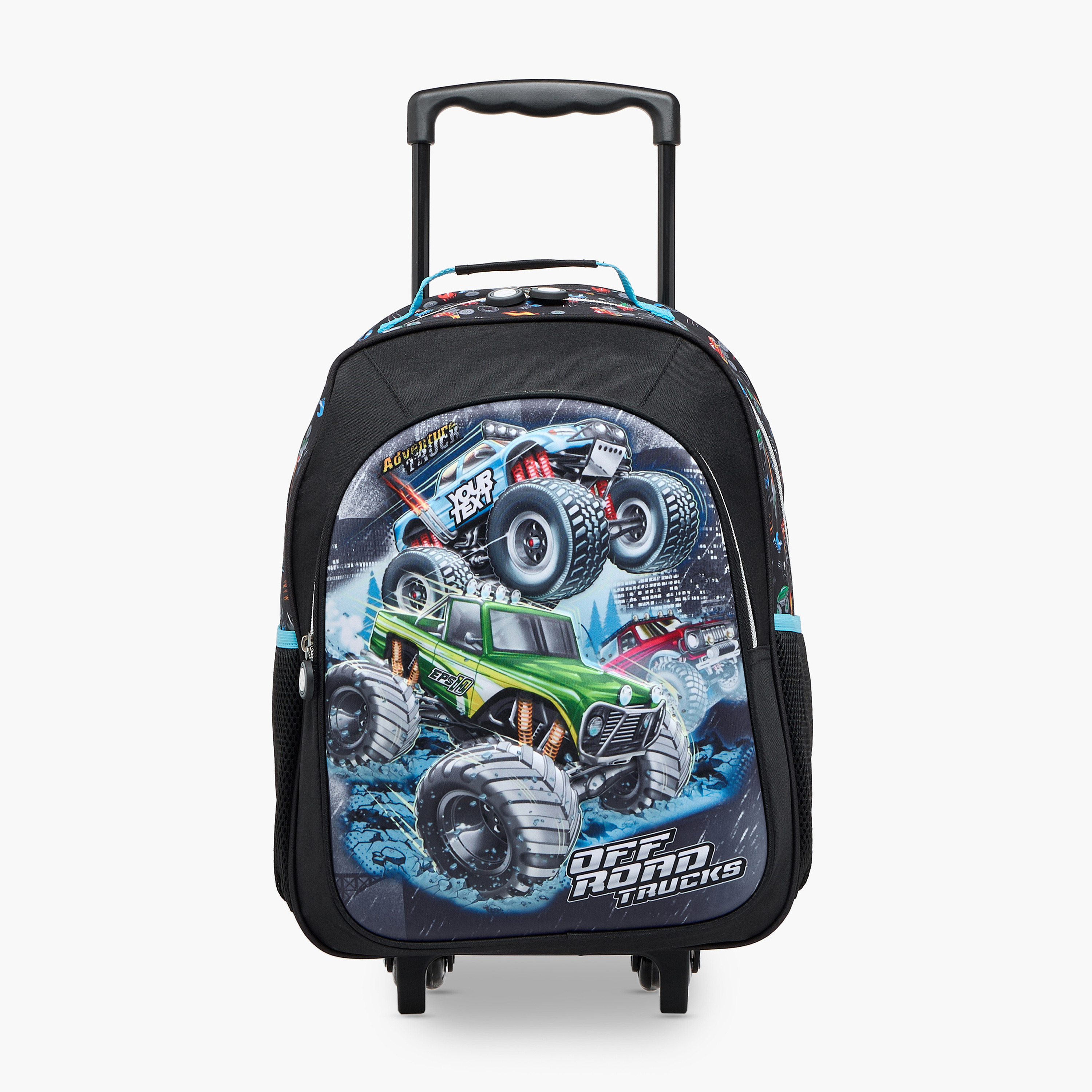 Juniors Vehicles 3-Piece School Trolley Bag Set for Boys 5-8 Years with Lunch Bag and Pencil Pouch -school-bagsandbackpacks-trolleybags-image-2