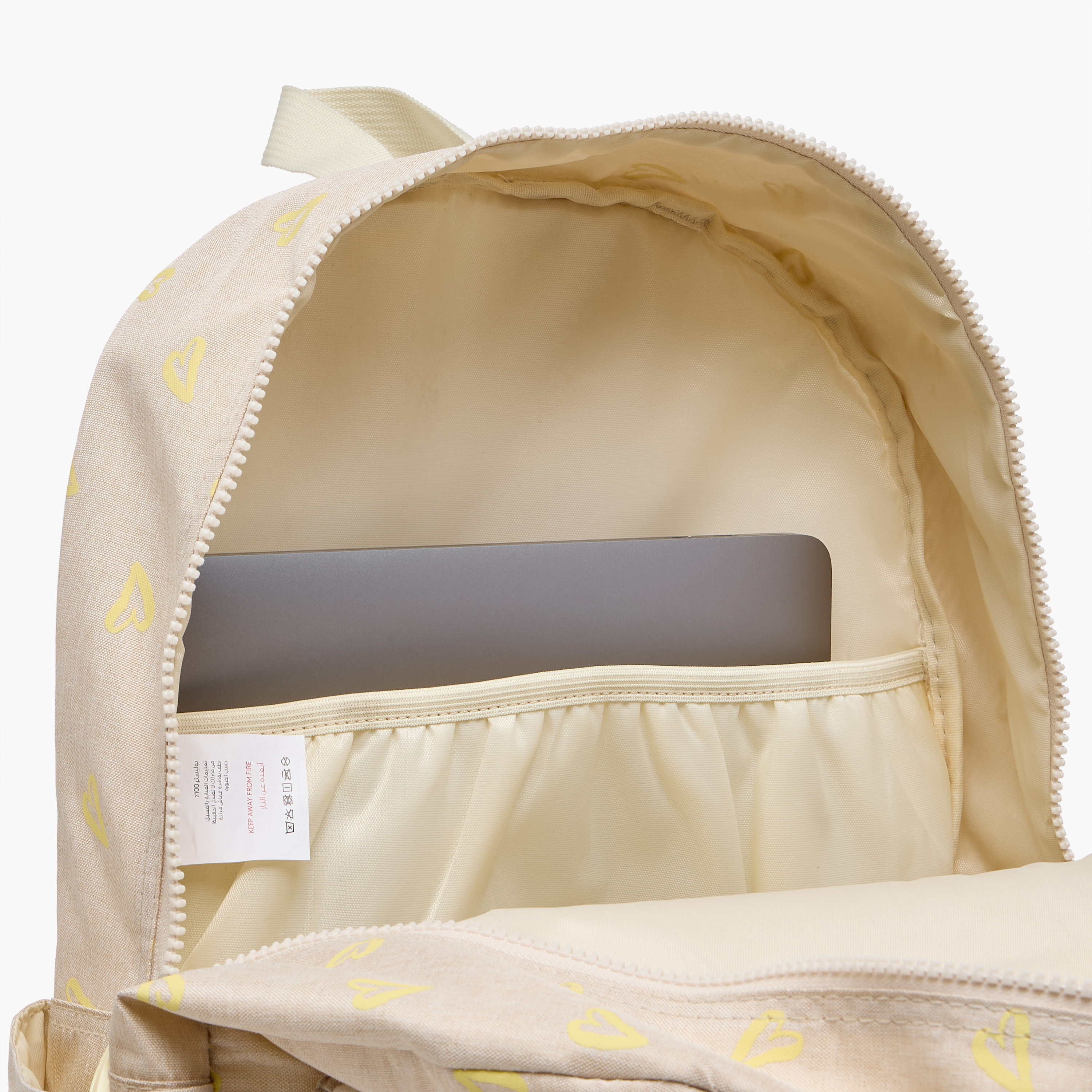 Juniors Heart Print Backpack with Adjustable Straps and Zip Closure - 17 inches-school-bagsandbackpacks-backpacks-image-10