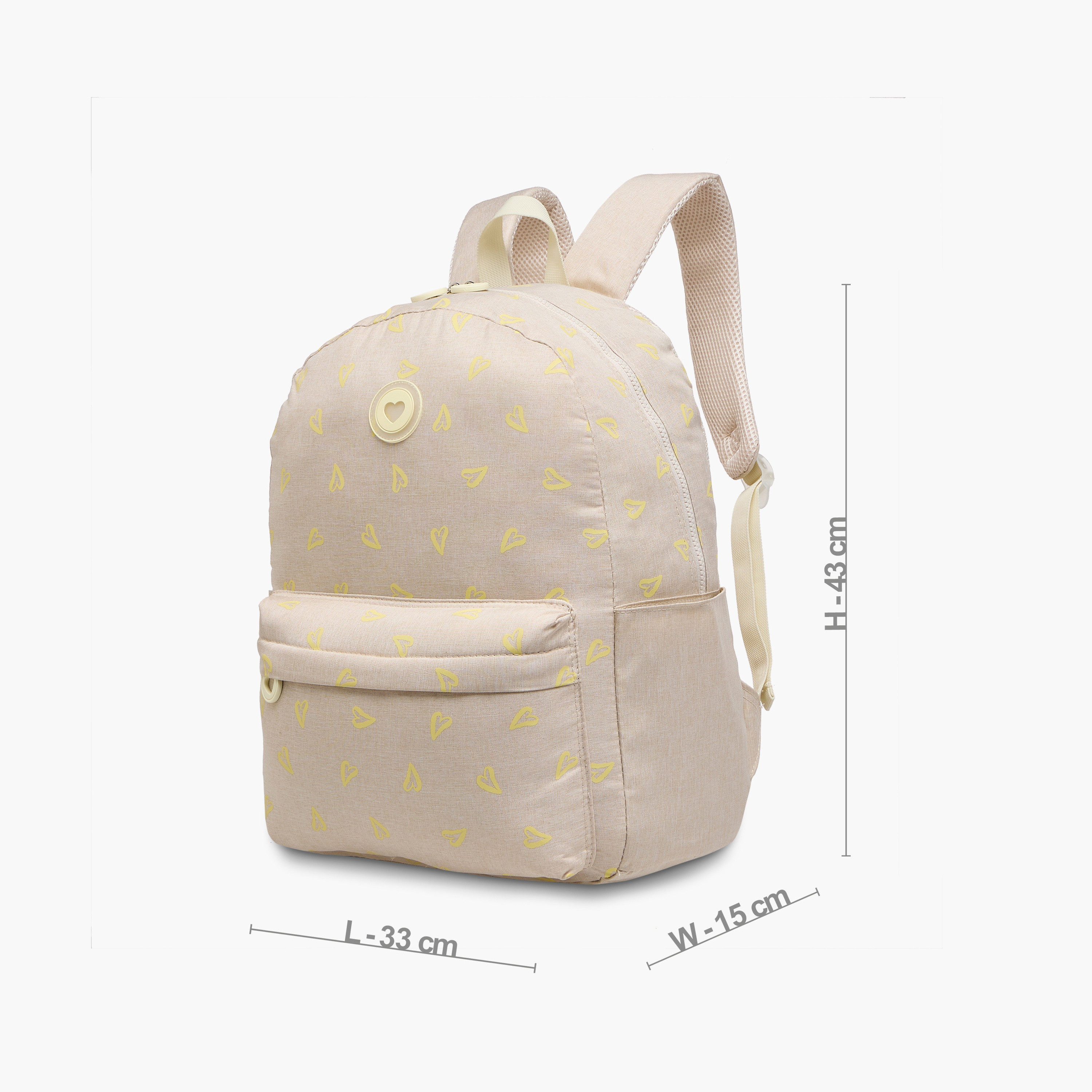 Juniors Heart Print Backpack with Adjustable Straps and Zip Closure - 17 inches-school-bagsandbackpacks-backpacks-image-2