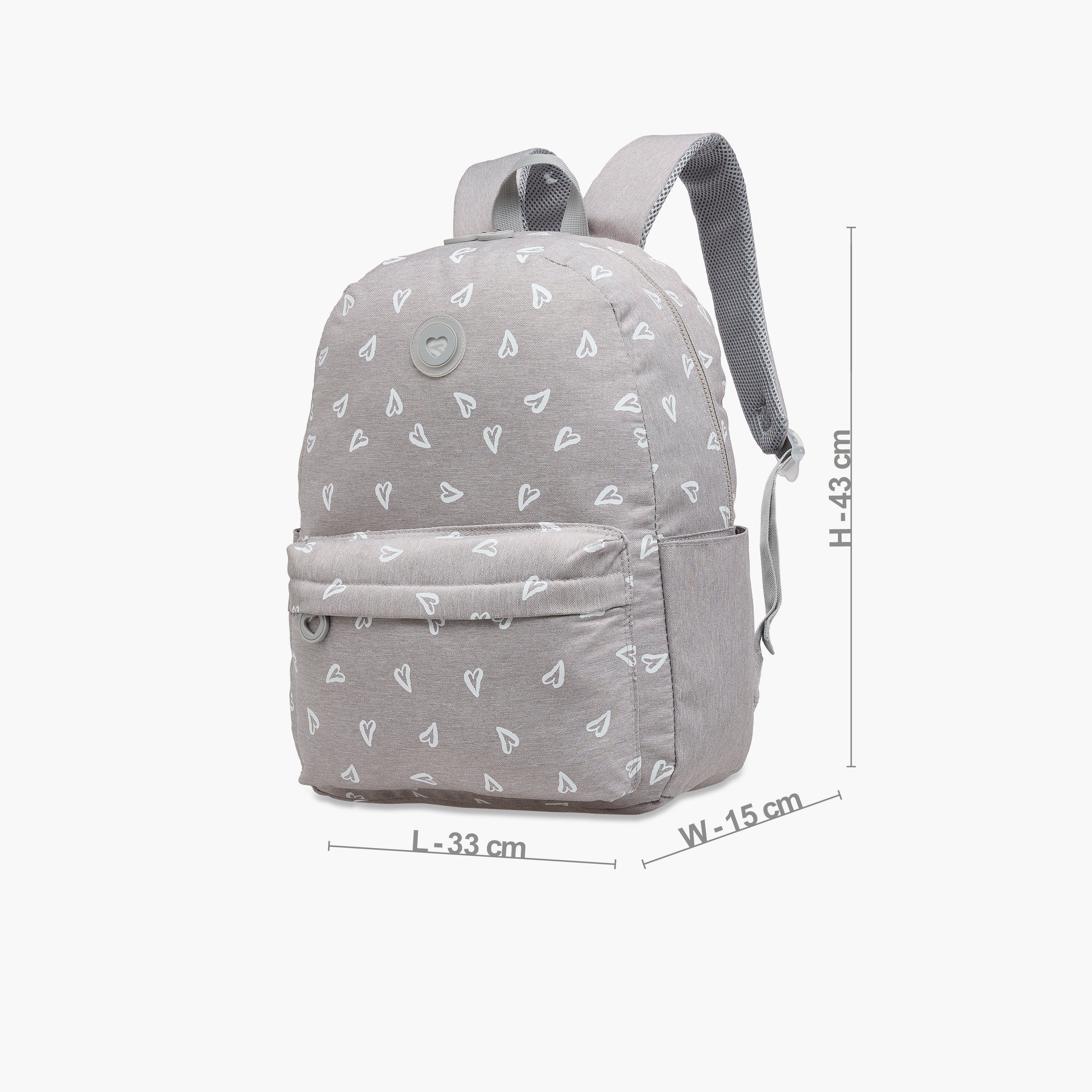 Juniors Heart Print Backpack with Adjustable Straps and Zip Closure - 17 inches-school-bagsandbackpacks-backpacks-image-2