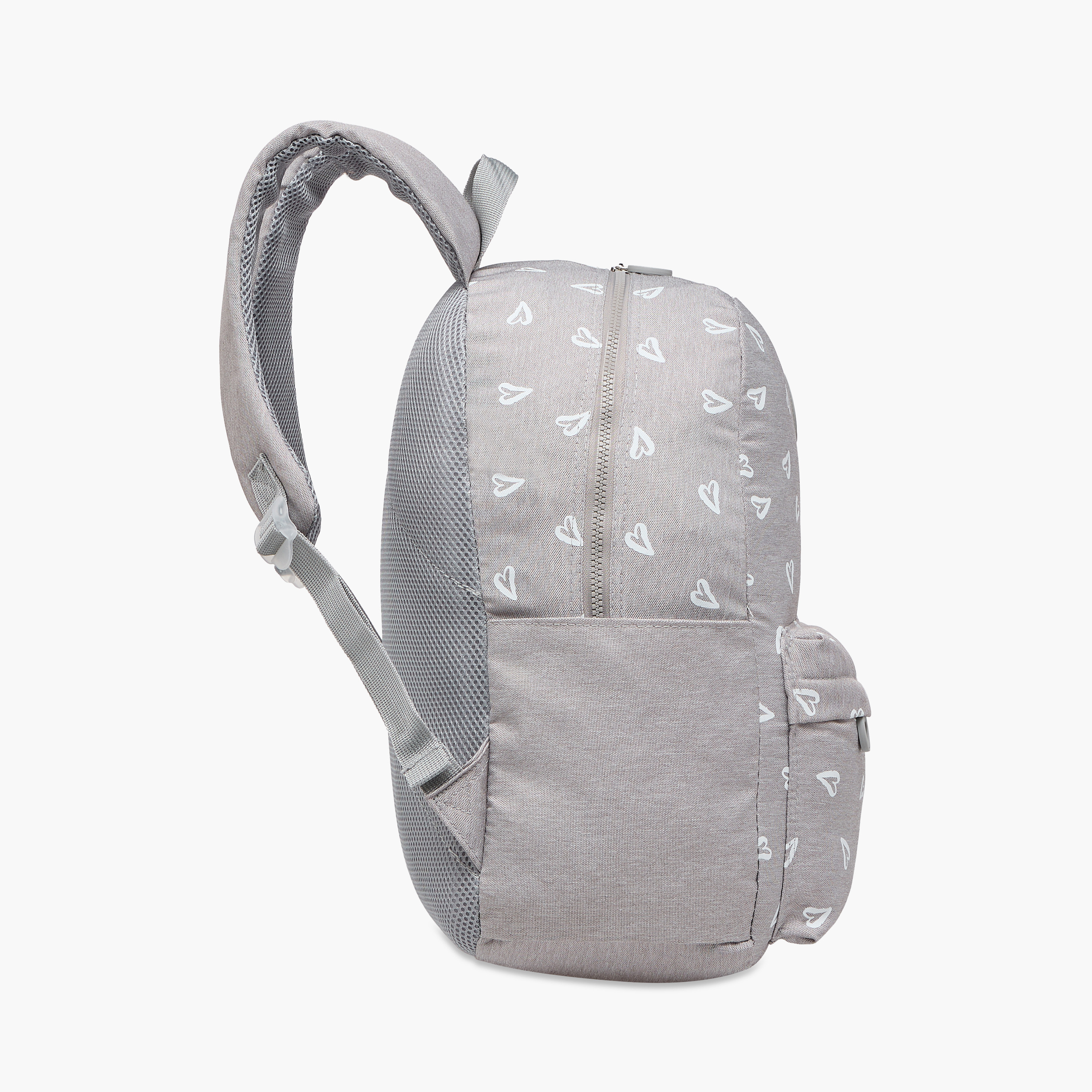 Juniors Heart Print Backpack with Adjustable Straps and Zip Closure - 17 inches-school-bagsandbackpacks-backpacks-image-3