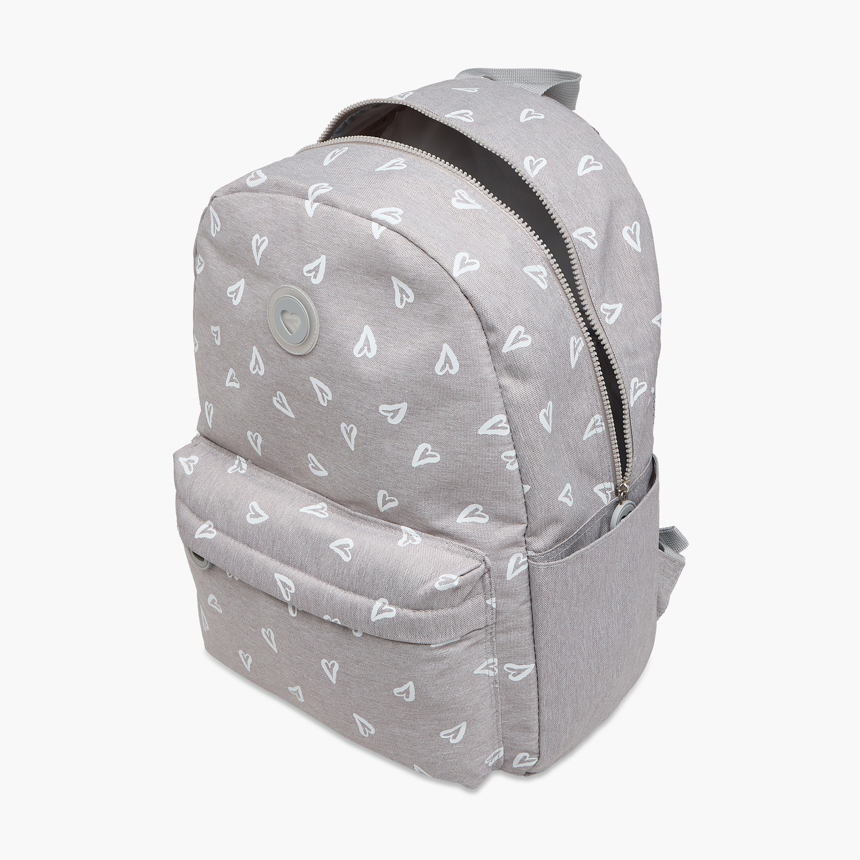Juniors Heart Print Backpack with Adjustable Straps and Zip Closure - 17 inches-school-bagsandbackpacks-backpacks-image-9