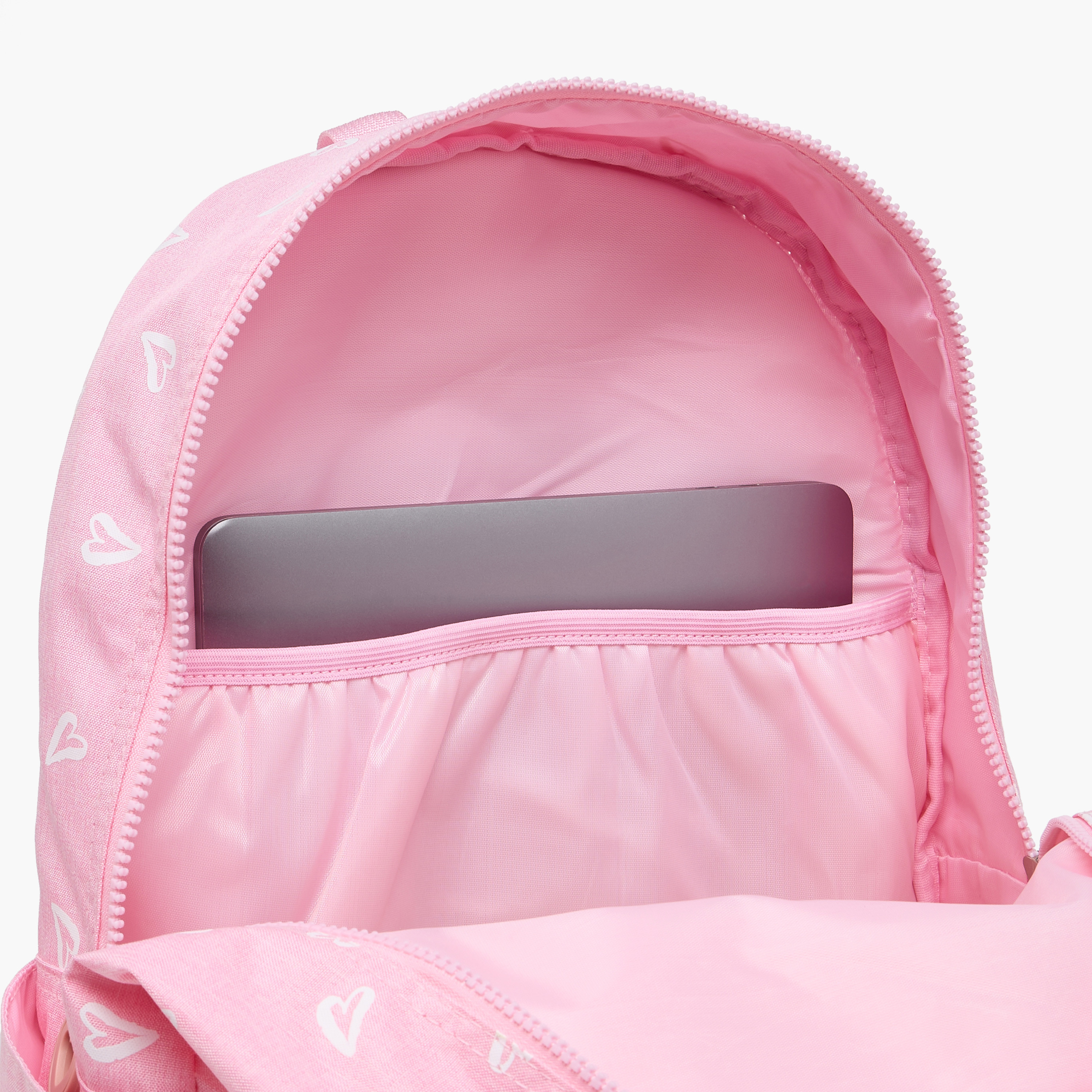 شنطة ظهر بطبعات قلوب وحمالات قابلة للتعديل وسحّاب إغلاق من جونيورز - 17 بوصة-school-bagsandbackpacks-backpacks-image-12