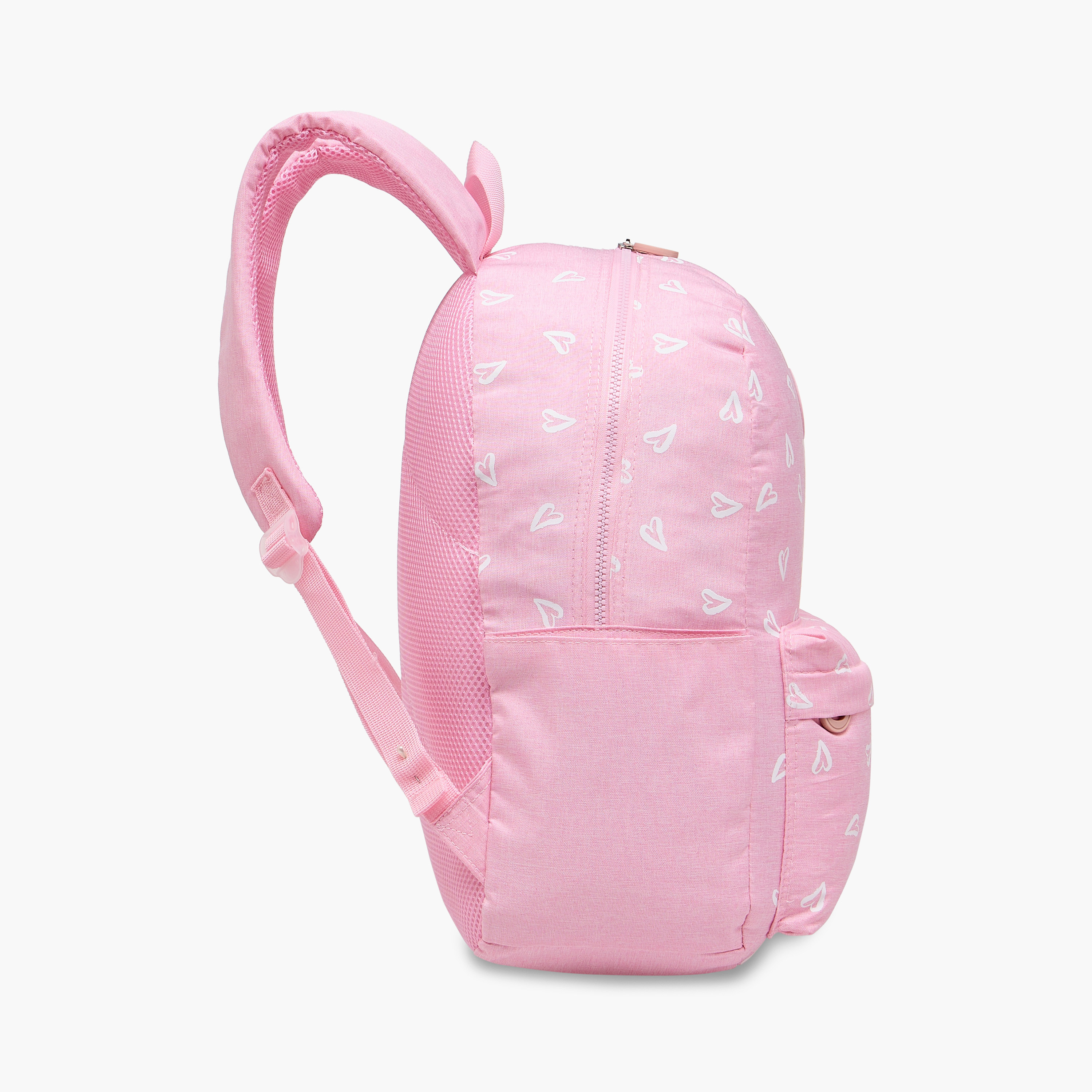 Juniors Heart Print Backpack with Adjustable Straps and Zip Closure - 17 inches-school-bagsandbackpacks-backpacks-image-9