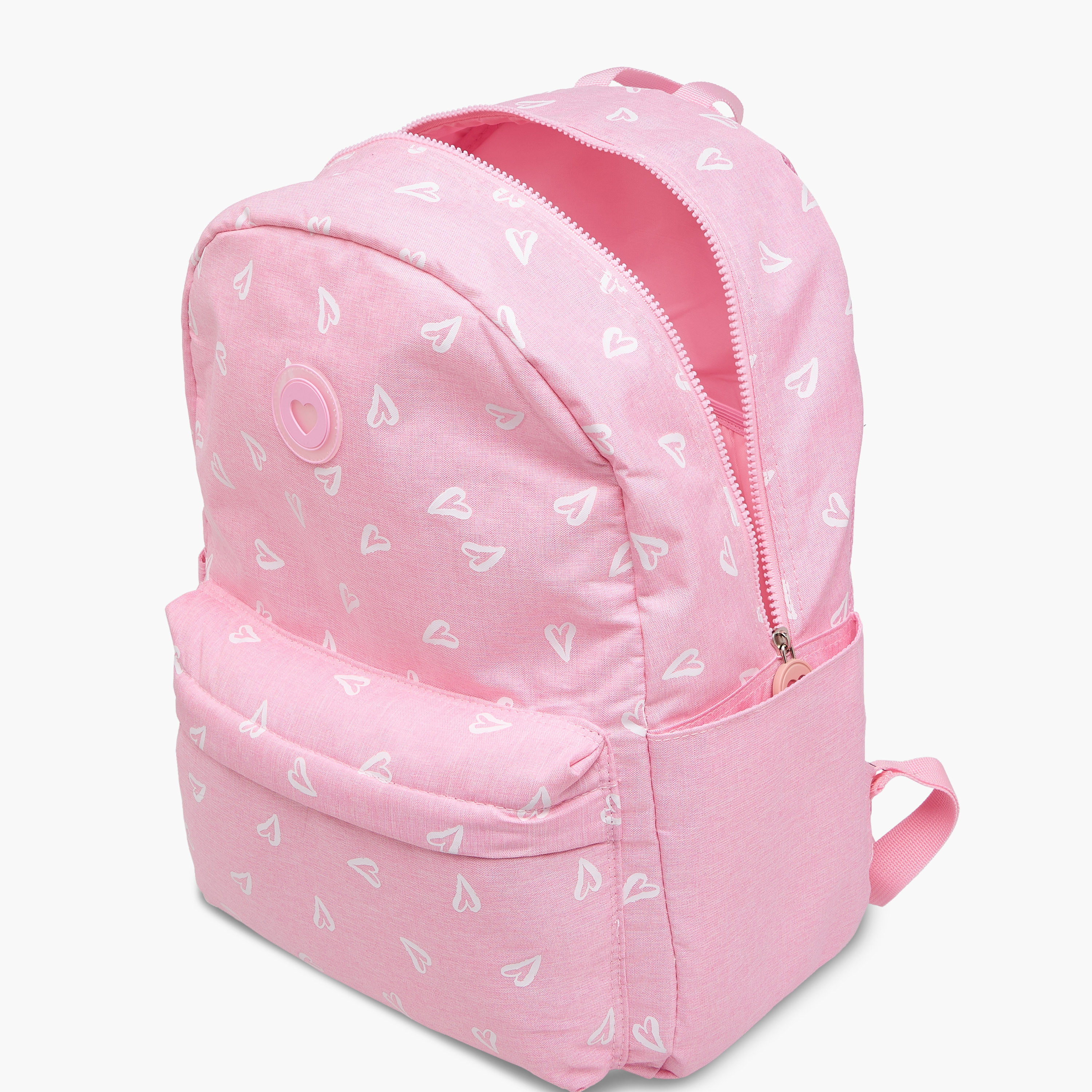 Juniors Heart Print Backpack with Adjustable Straps and Zip Closure - 17 inches-school-bagsandbackpacks-backpacks-image-10